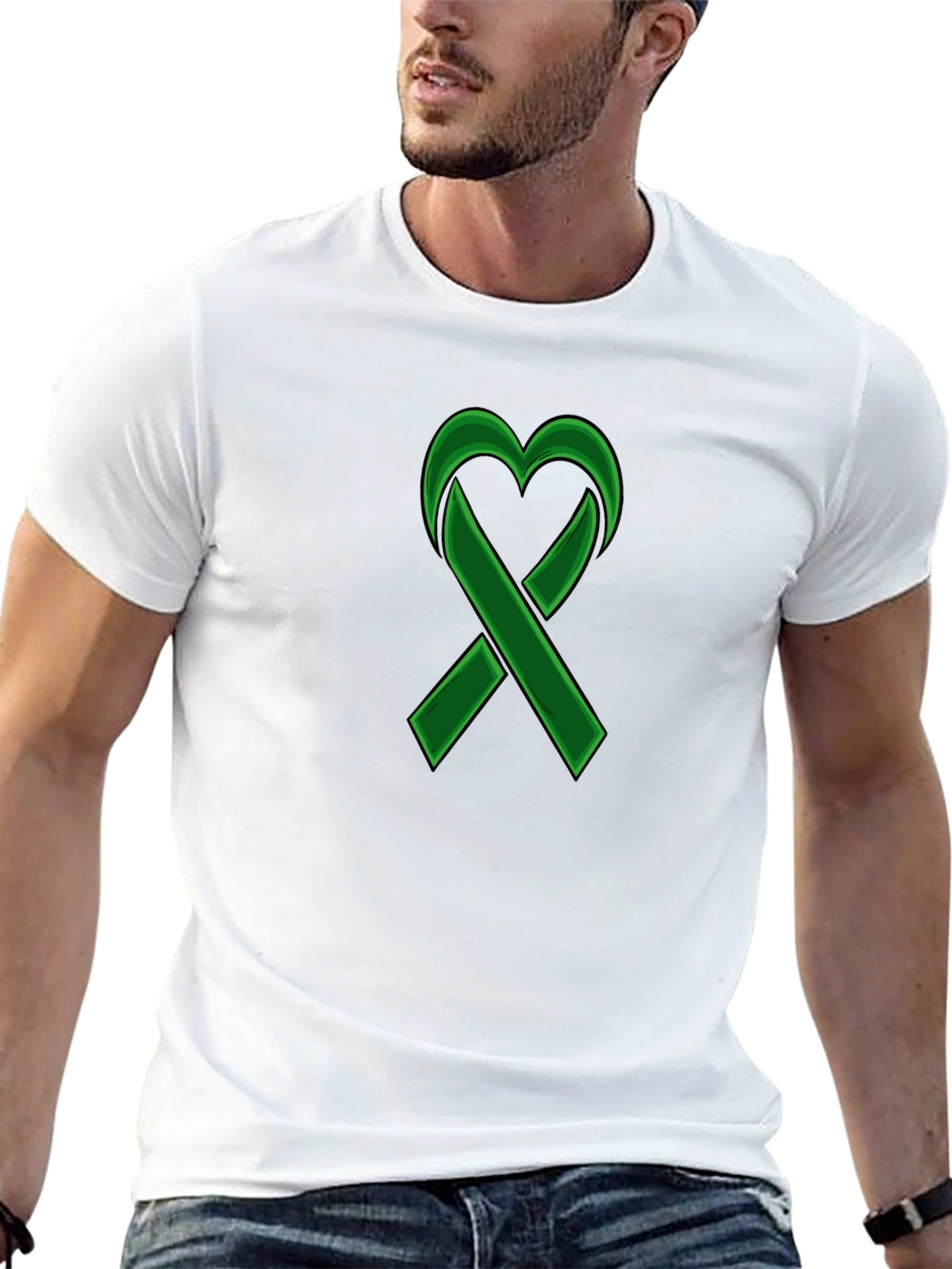 Green Ribbon Heart Awareness T-Shirt