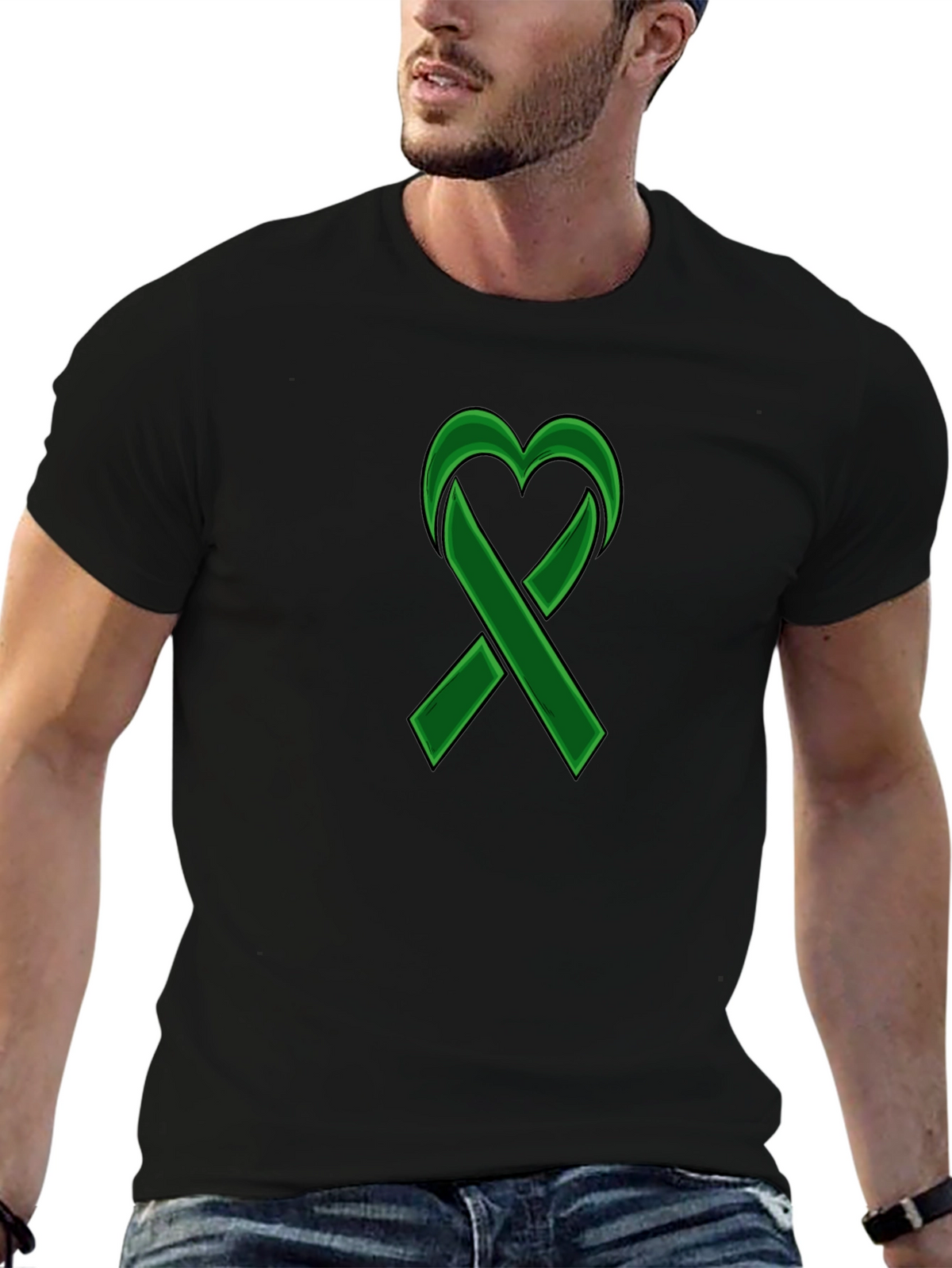 Green Ribbon Heart Awareness T-Shirt