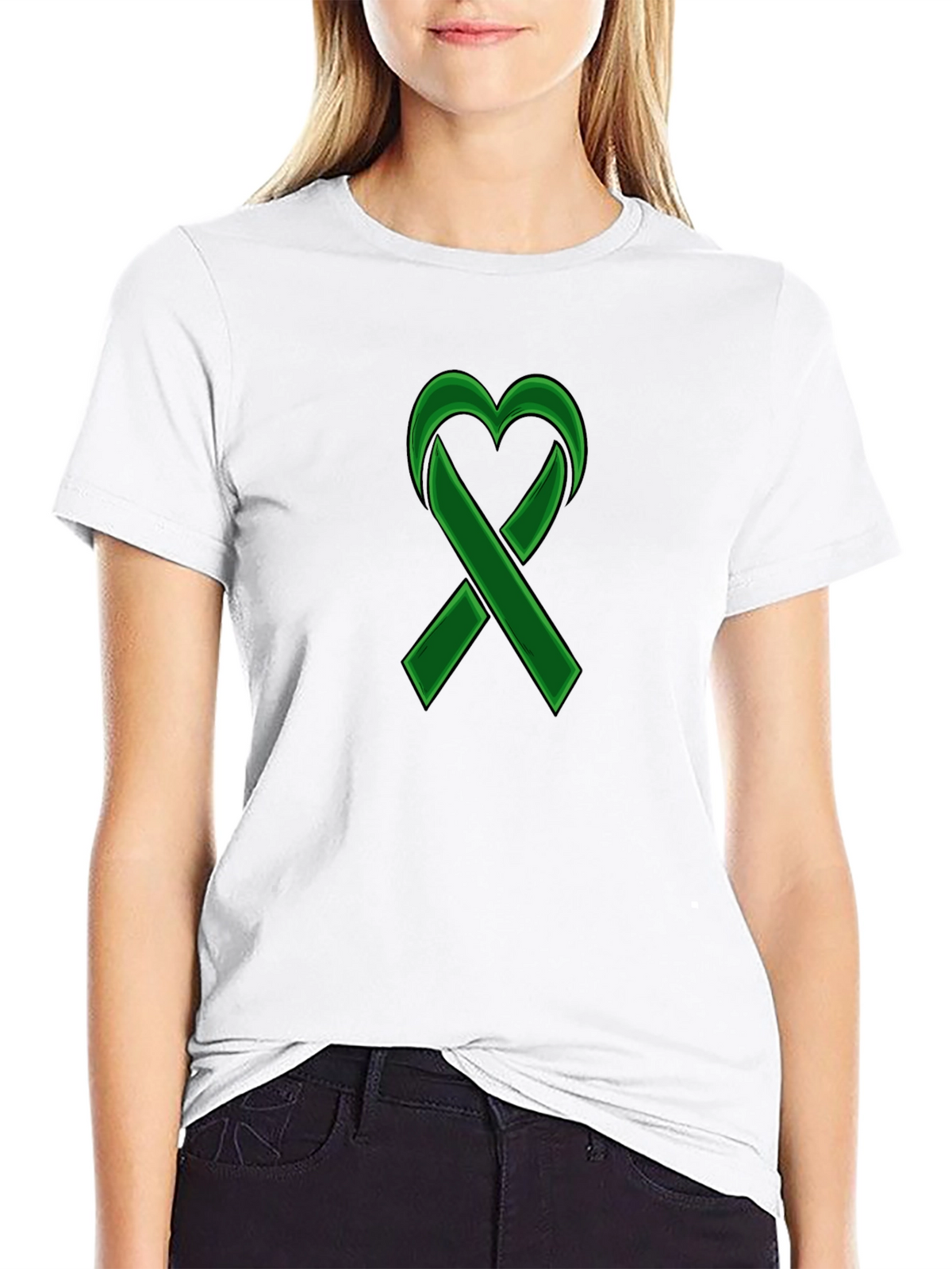 Green Ribbon Heart Awareness T-Shirt