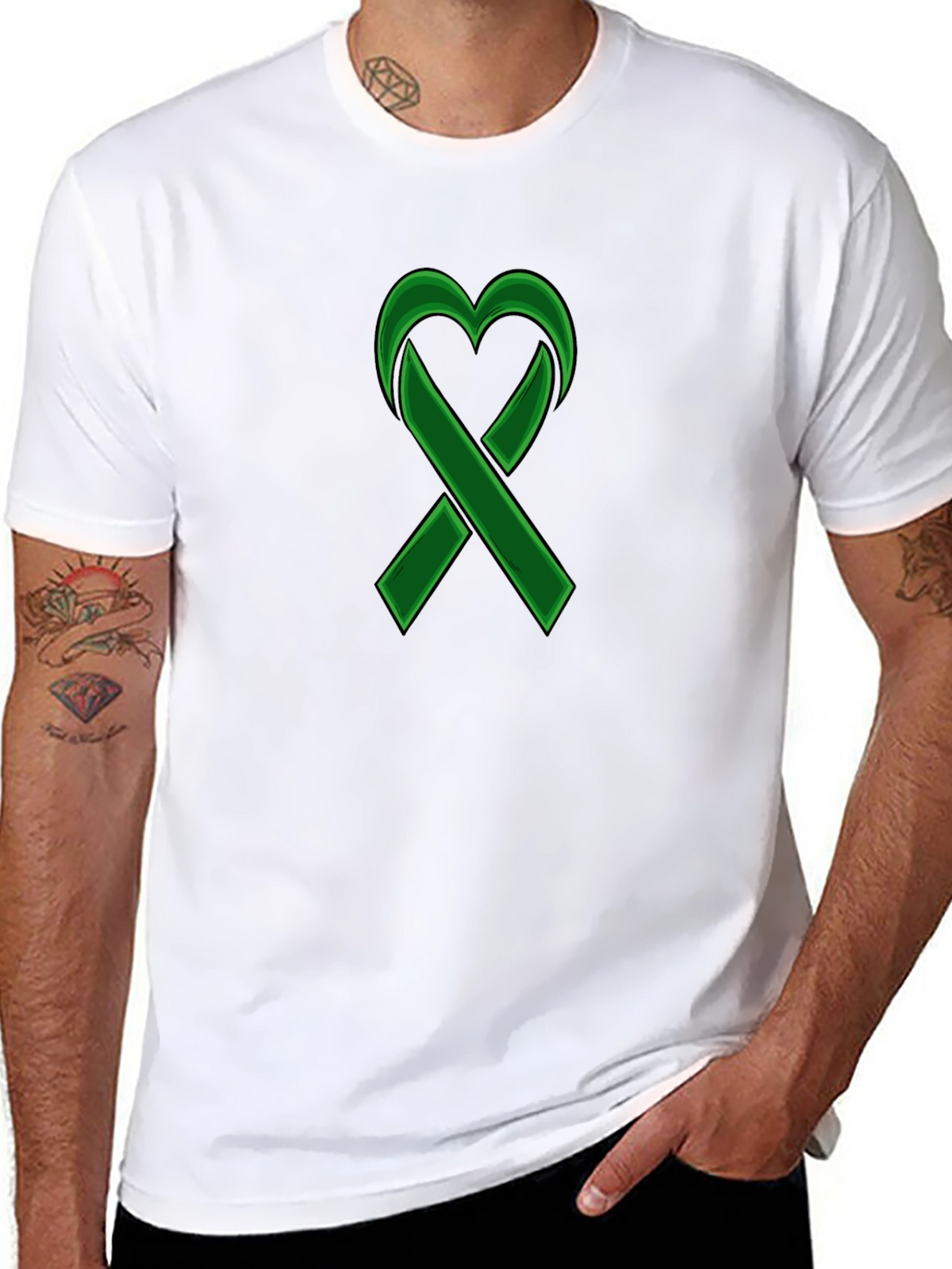 Green Ribbon Heart Awareness T-Shirt