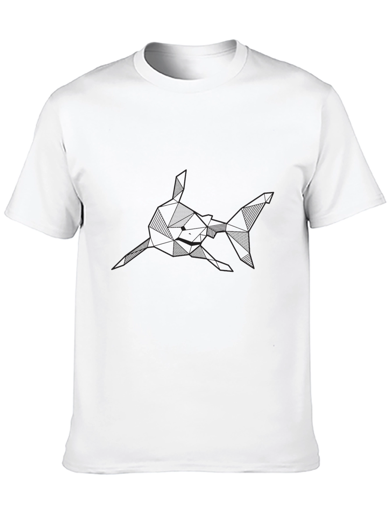 Geometric Shark Graphic Tee - Modern Design