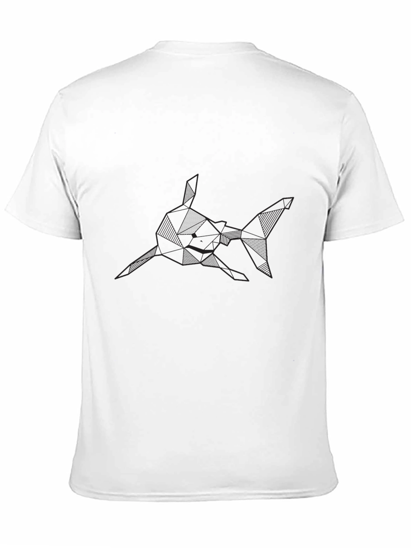 Geometric Shark Graphic Tee - Modern Design