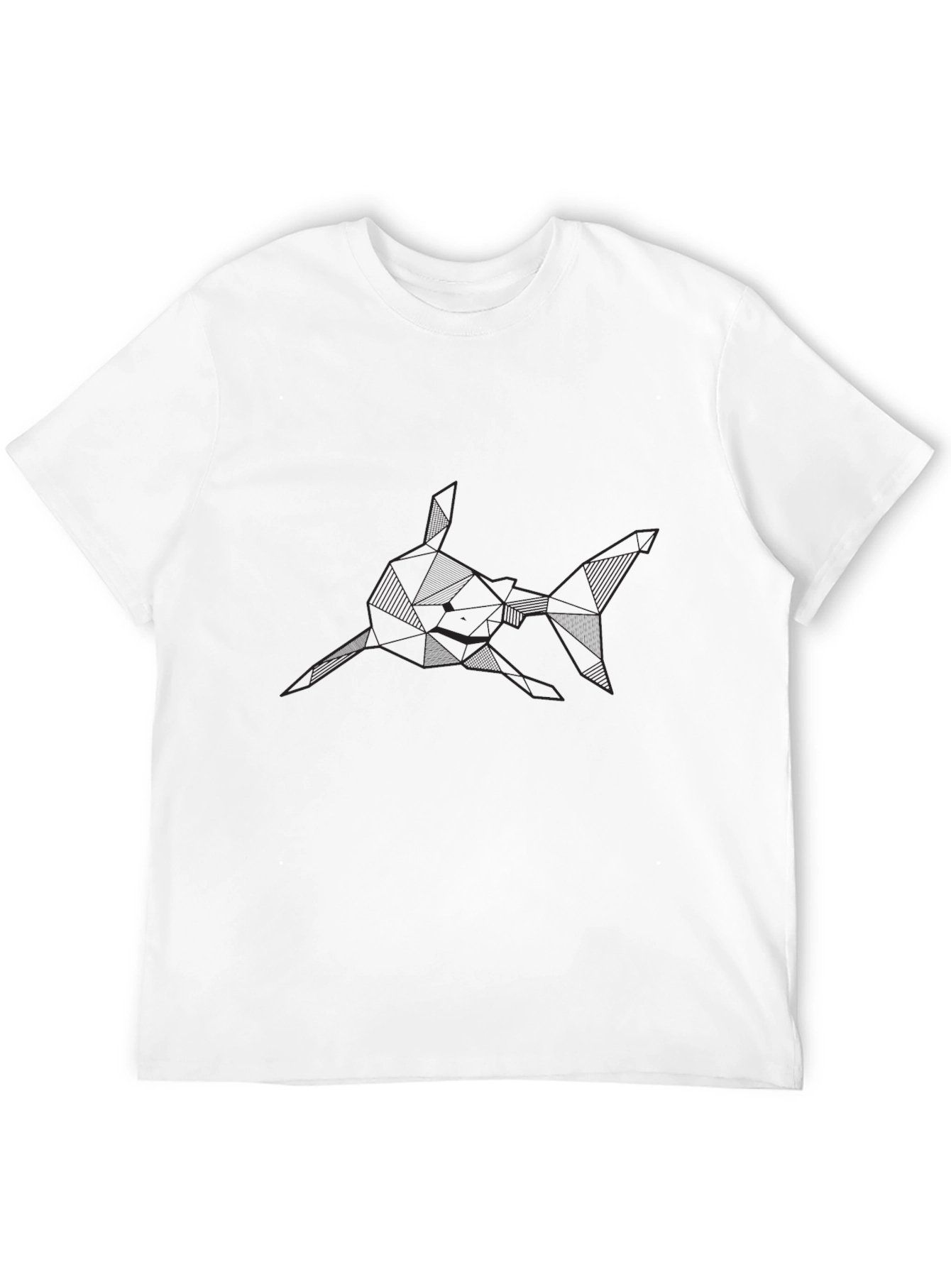 Geometric Shark Graphic Tee - Modern Design