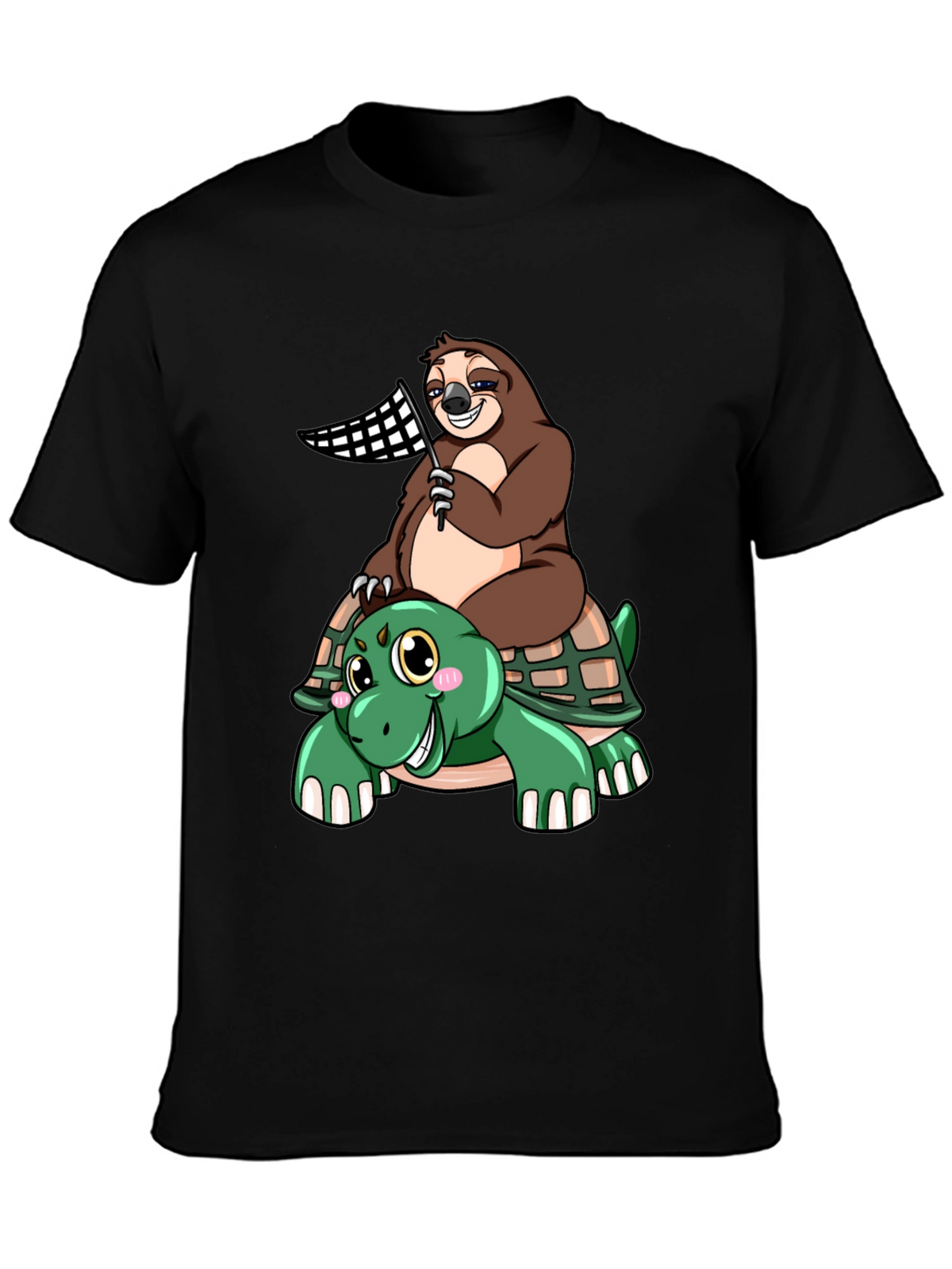 Sloth Riding Turtle T-Shirt - Slow & Steady Wins!