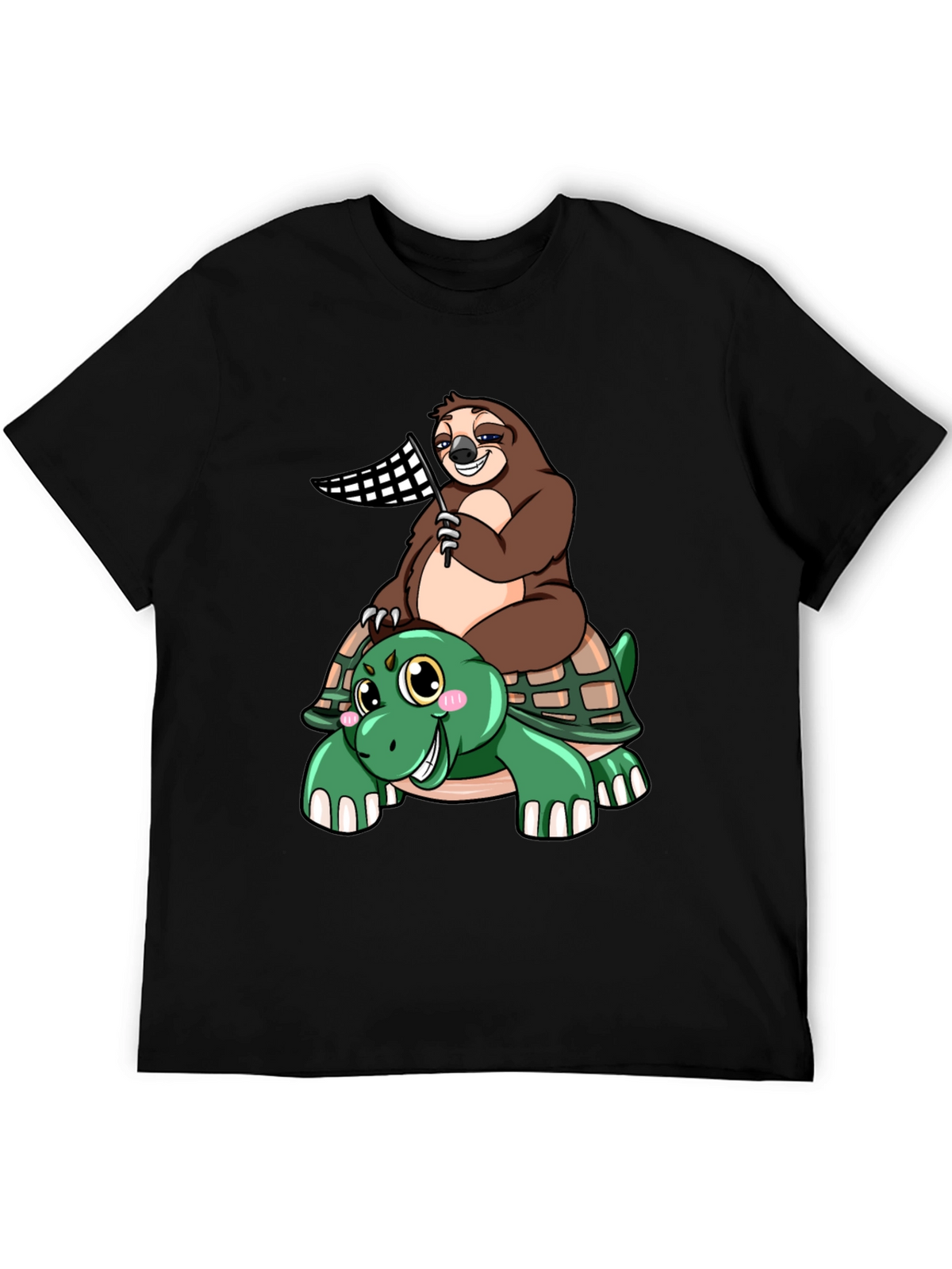 Sloth Riding Turtle T-Shirt - Slow & Steady Wins!
