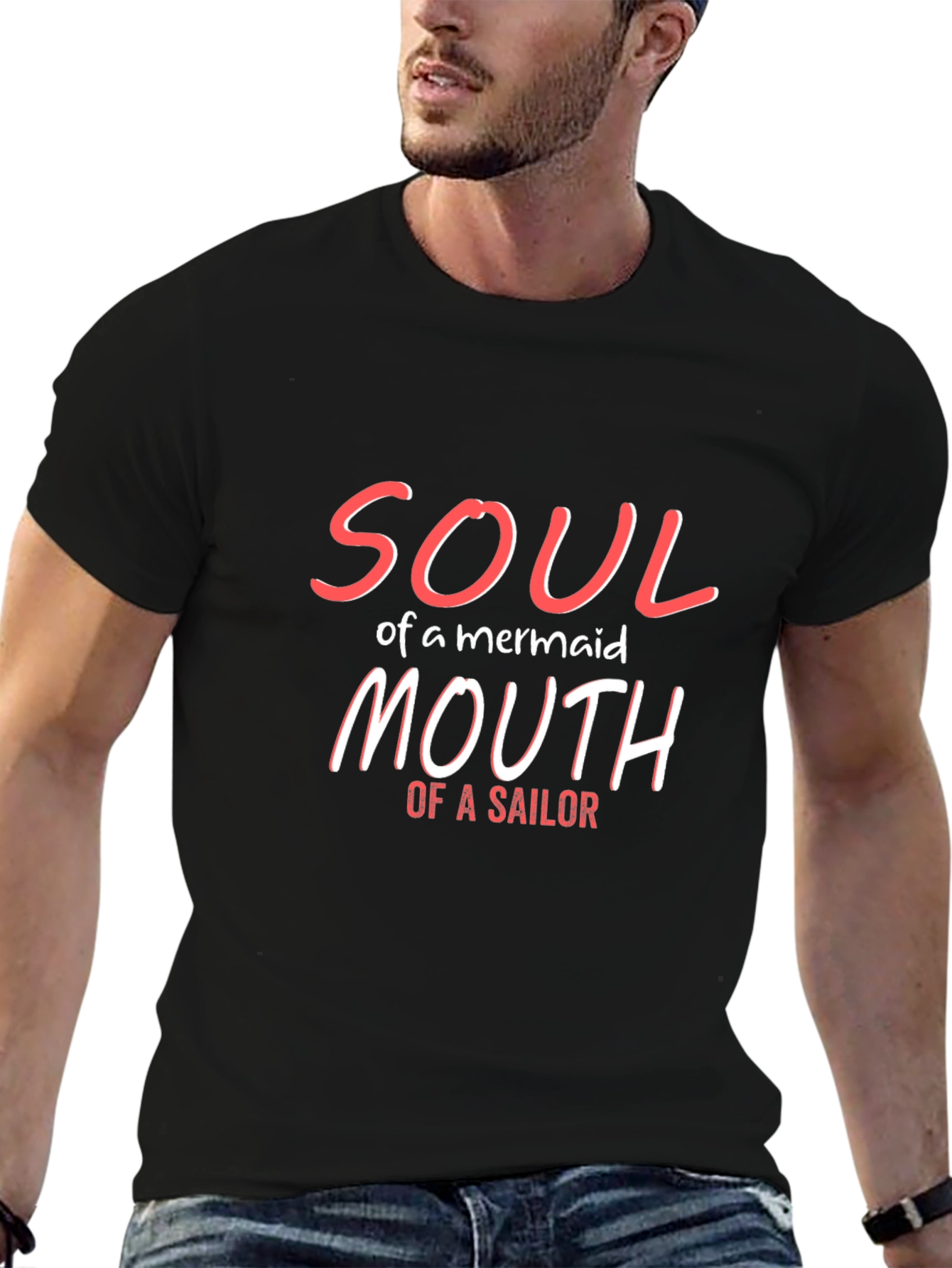 Soul of a Mermaid T-Shirt - Black Graphic Tee