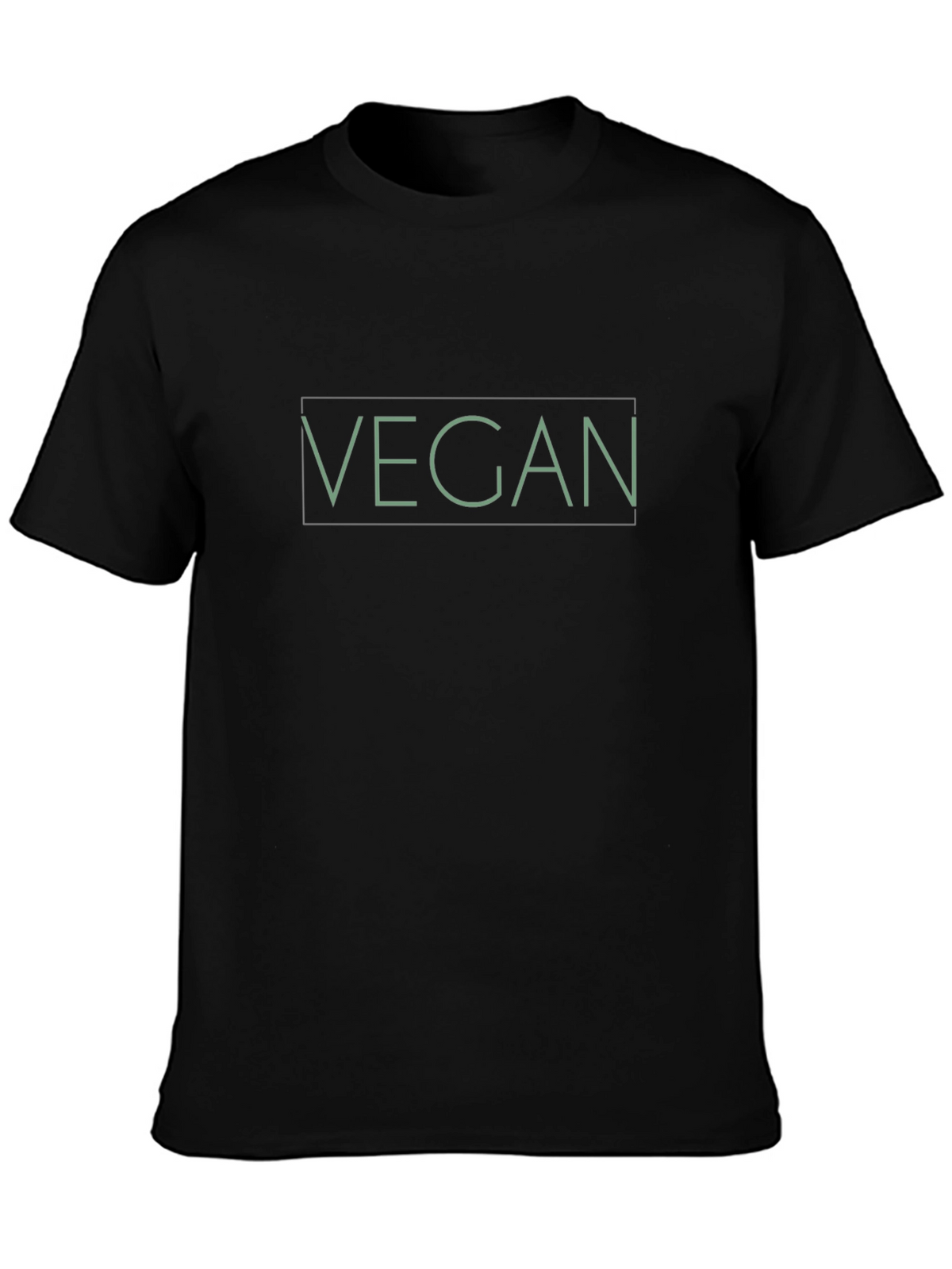 Vegan Statement T-Shirt - Black Crew Neck Tee