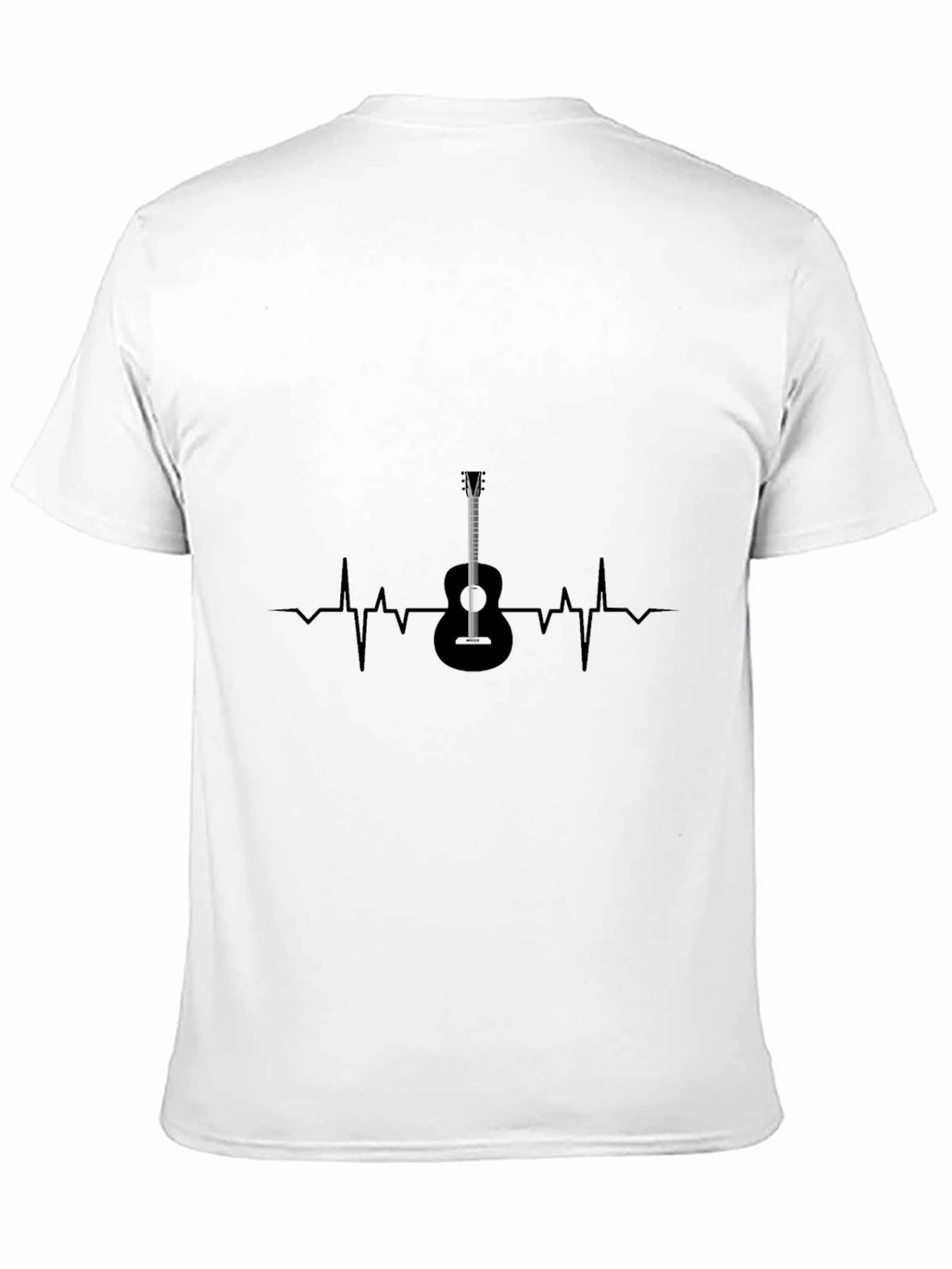 Guitar Heartbeat Black T-Shirt - Music Lover Tee