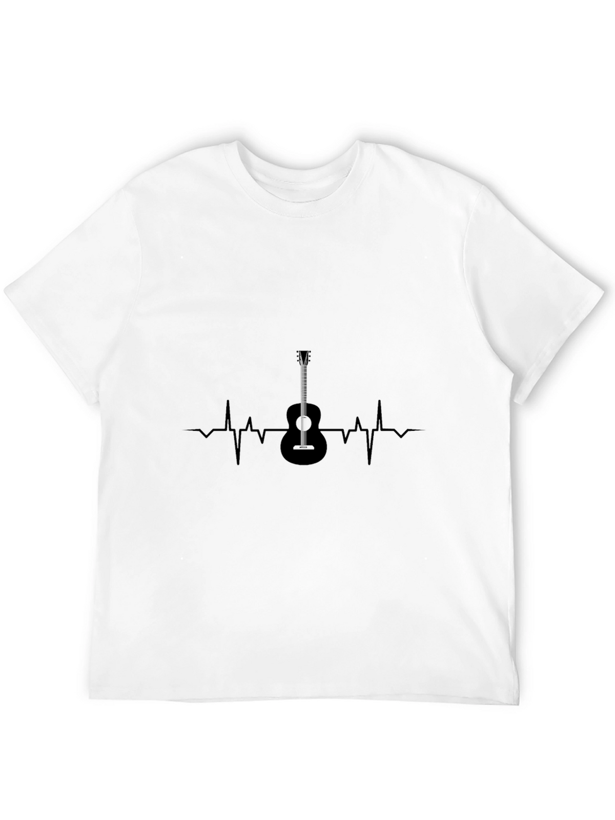 Guitar Heartbeat Black T-Shirt - Music Lover Tee