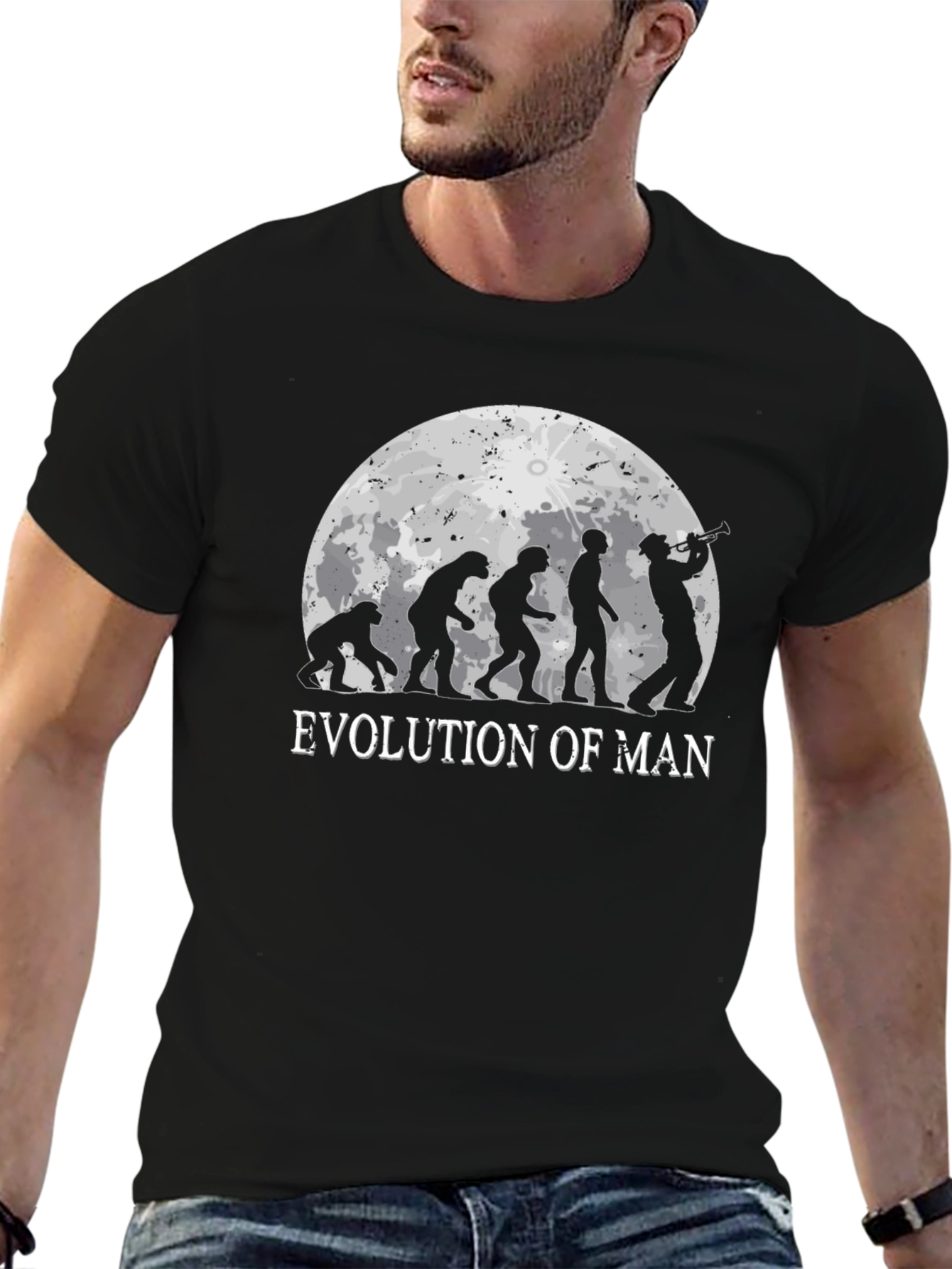 Evolution of Man T-Shirt: Humorous Musical Design