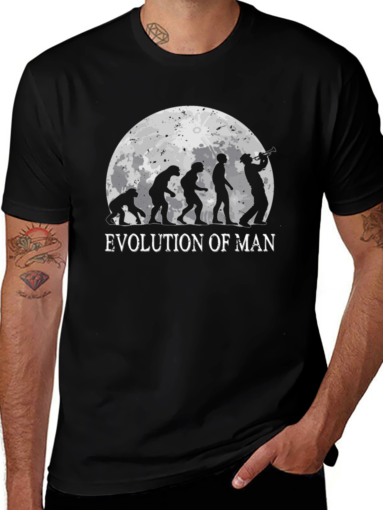 Evolution of Man T-Shirt: Humorous Musical Design