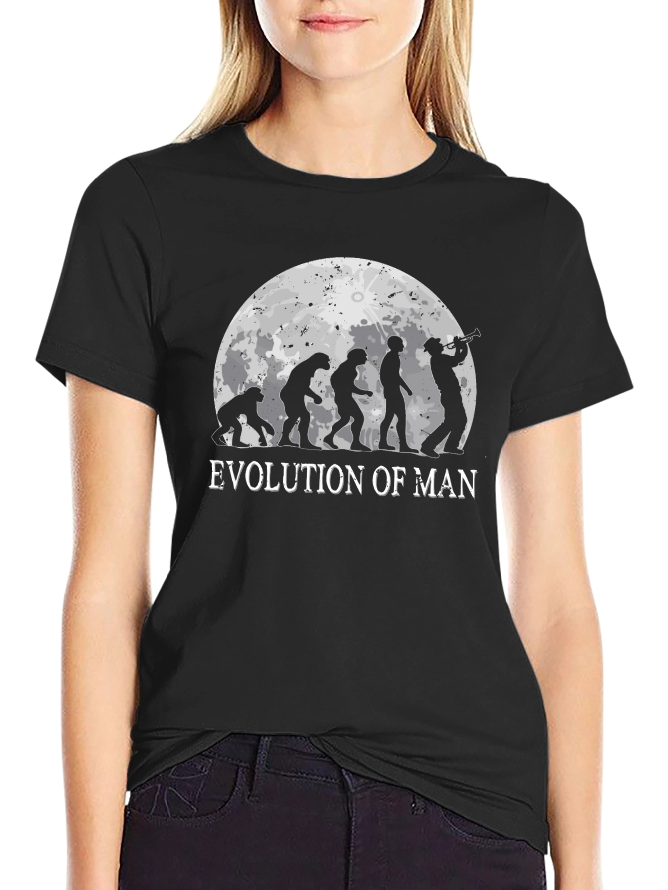 Evolution of Man T-Shirt: Humorous Musical Design