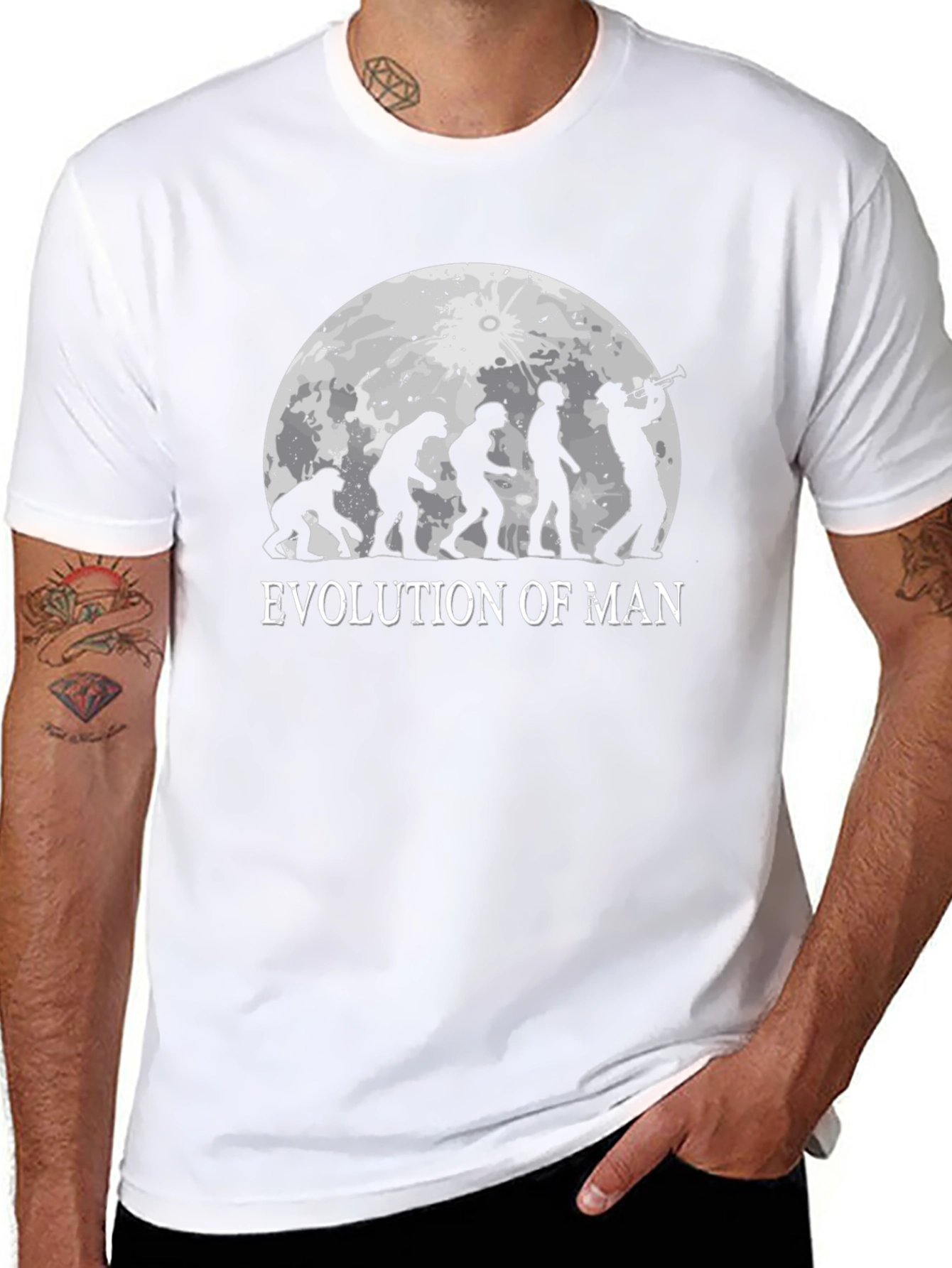 Evolution of Man T-Shirt: Humorous Musical Design