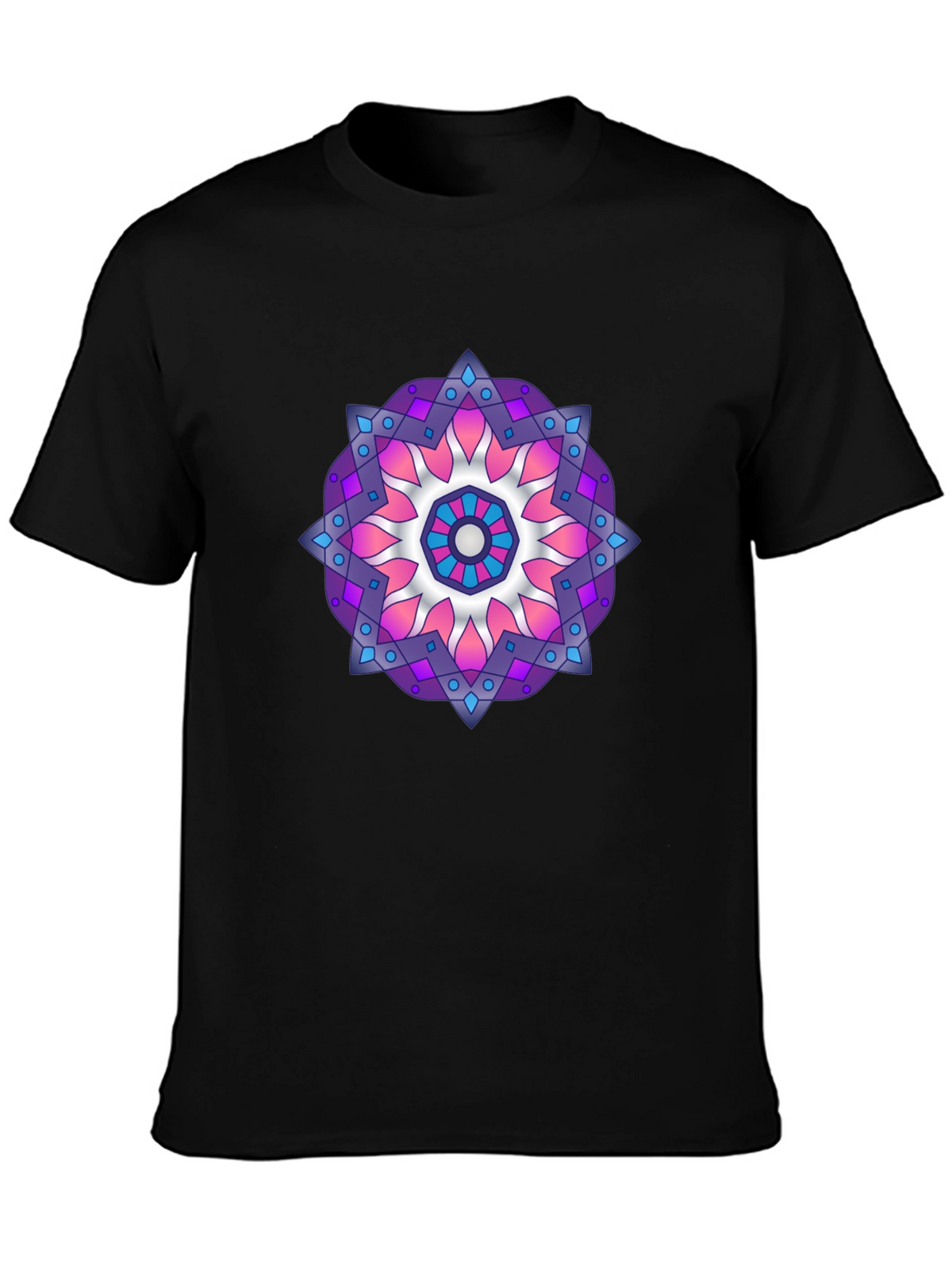 Mandala T-Shirt - Black Cotton Blend Graphic Tee