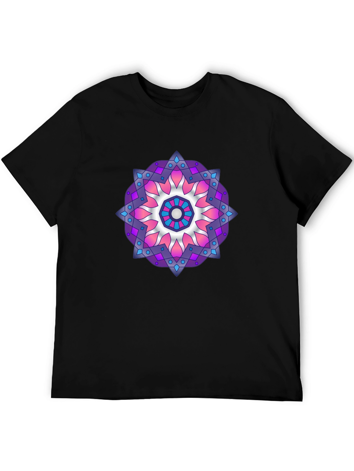 Mandala T-Shirt - Black Cotton Blend Graphic Tee