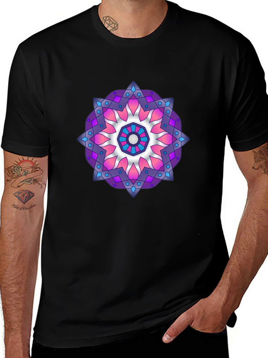 Mandala T-Shirt - Black Cotton Blend Graphic Tee