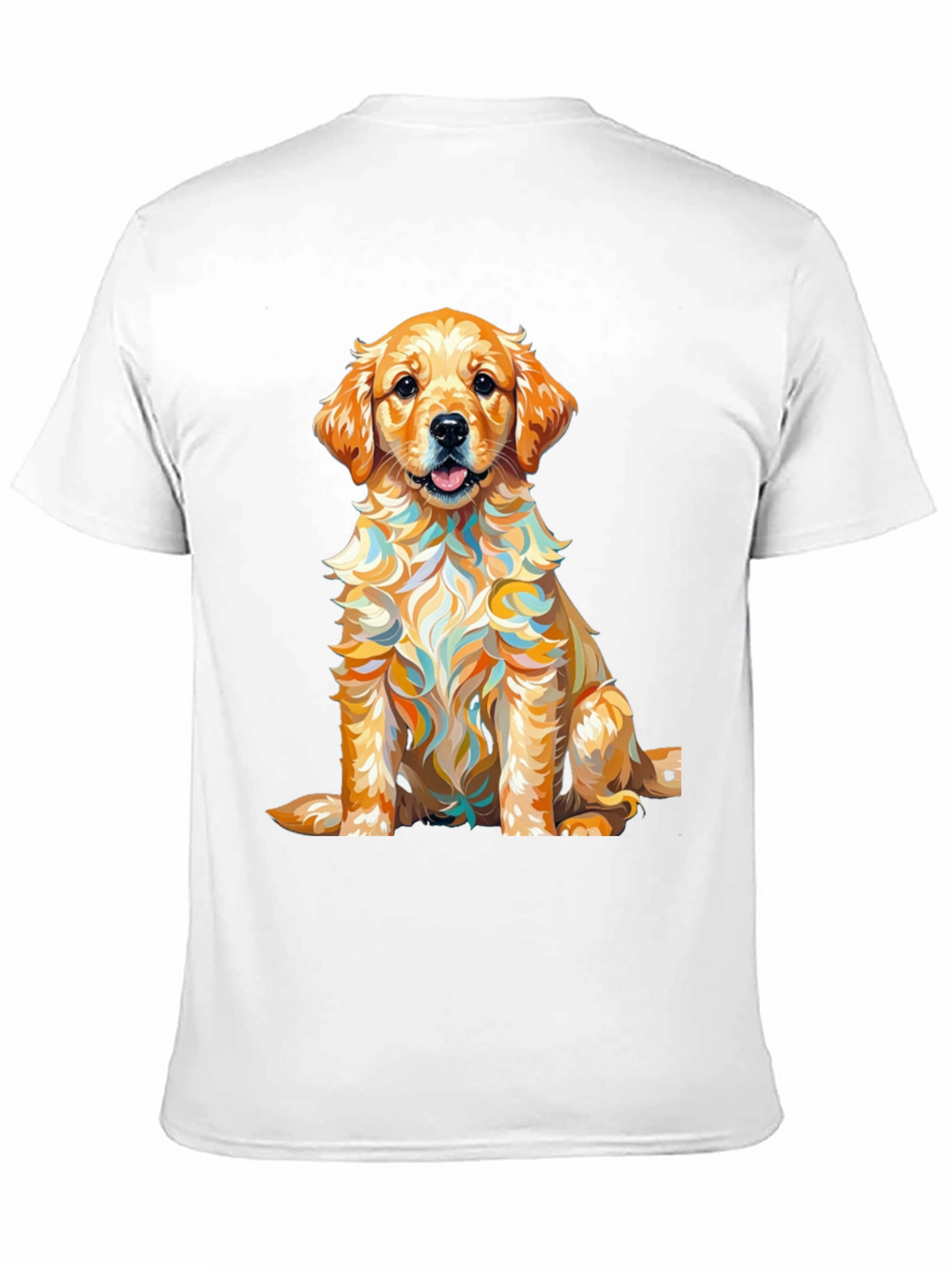 Golden Retriever Puppy Art Print Black T-Shirt