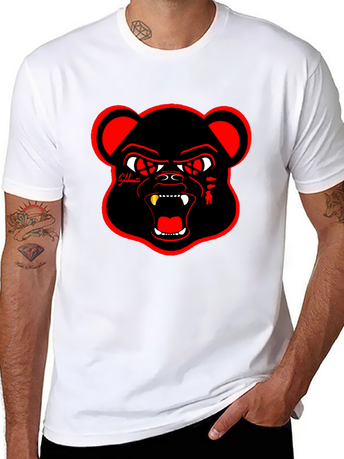 Bold Graphic Tee - Angry Bear Design