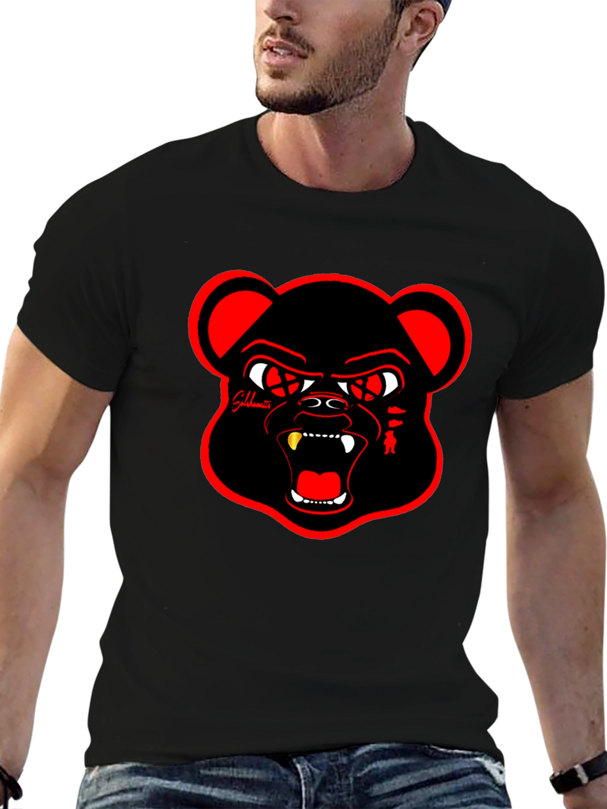 Bold Graphic Tee - Angry Bear Design