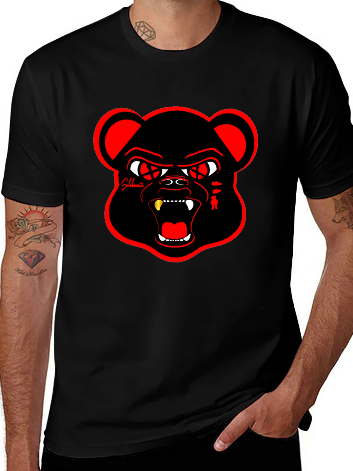 Bold Graphic Tee - Angry Bear Design
