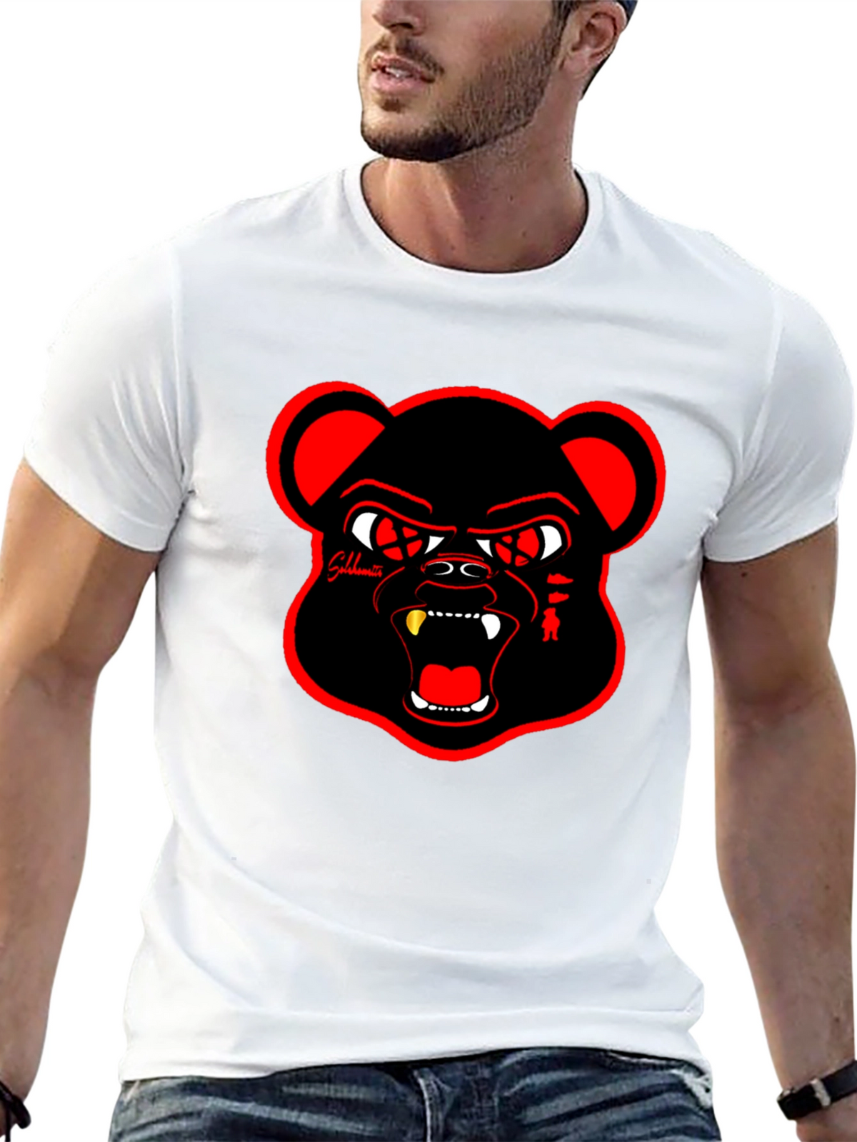 Bold Graphic Tee - Angry Bear Design