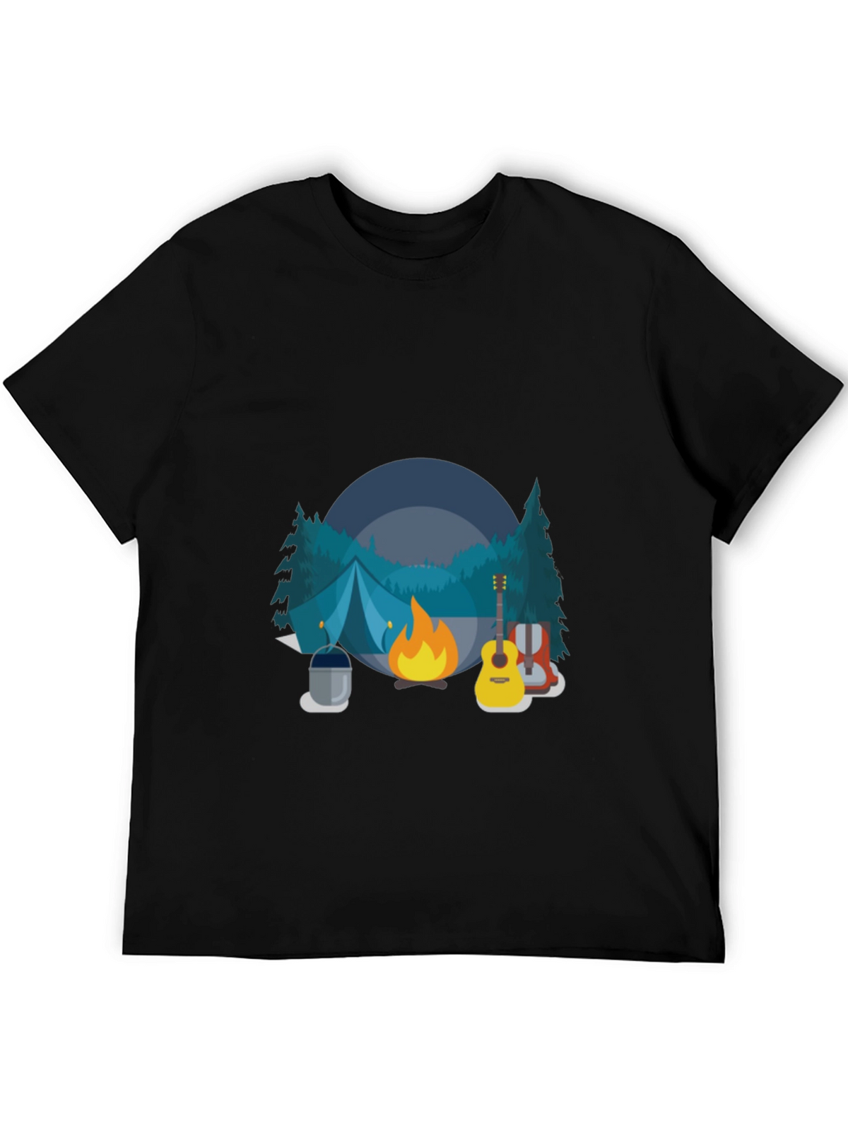 Camping Adventure Black T-Shirt