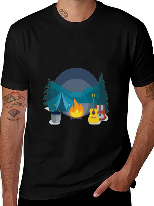Camping Adventure Black T-Shirt