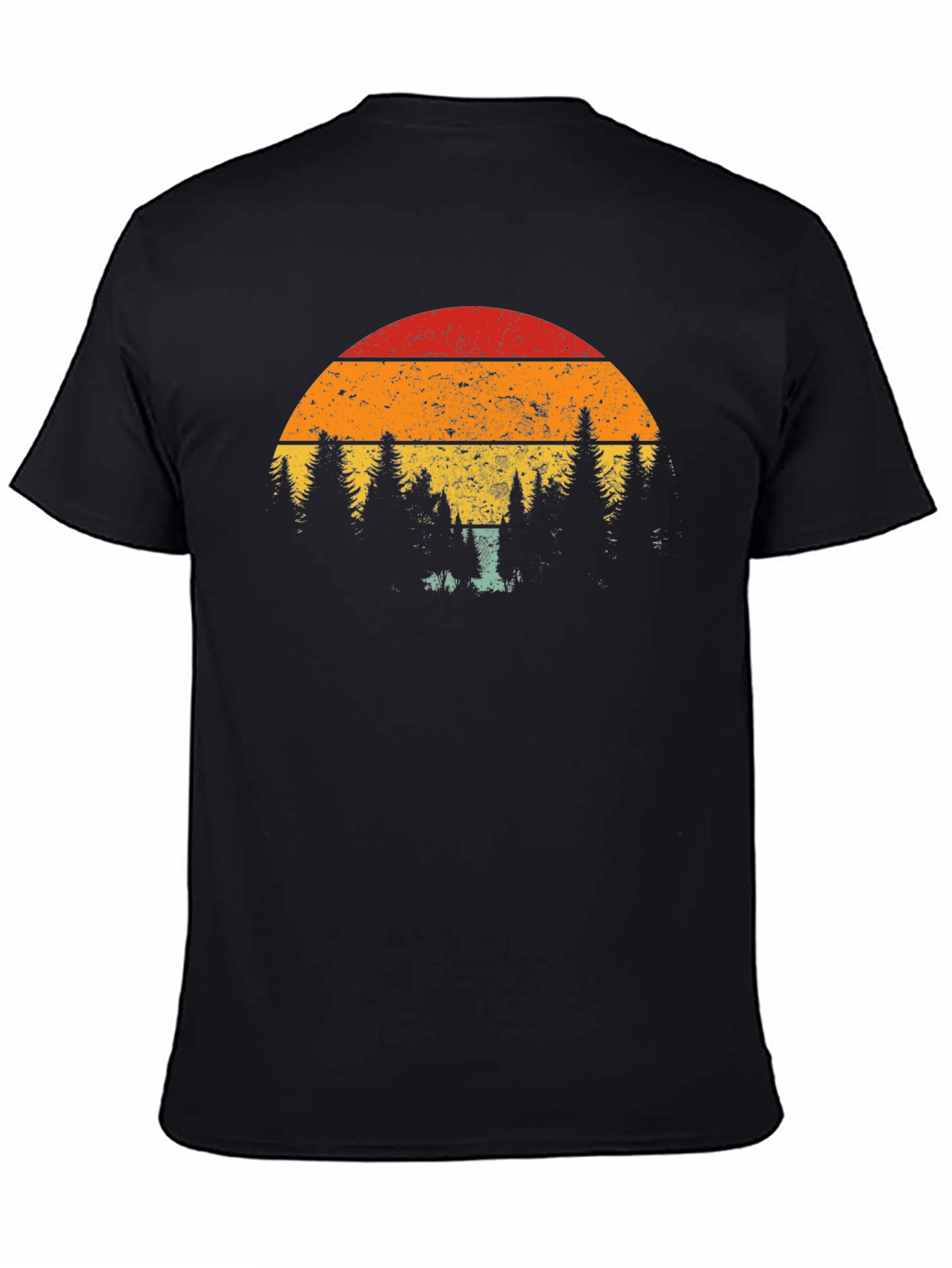 Retro Sunset Tree Graphic T-Shirt