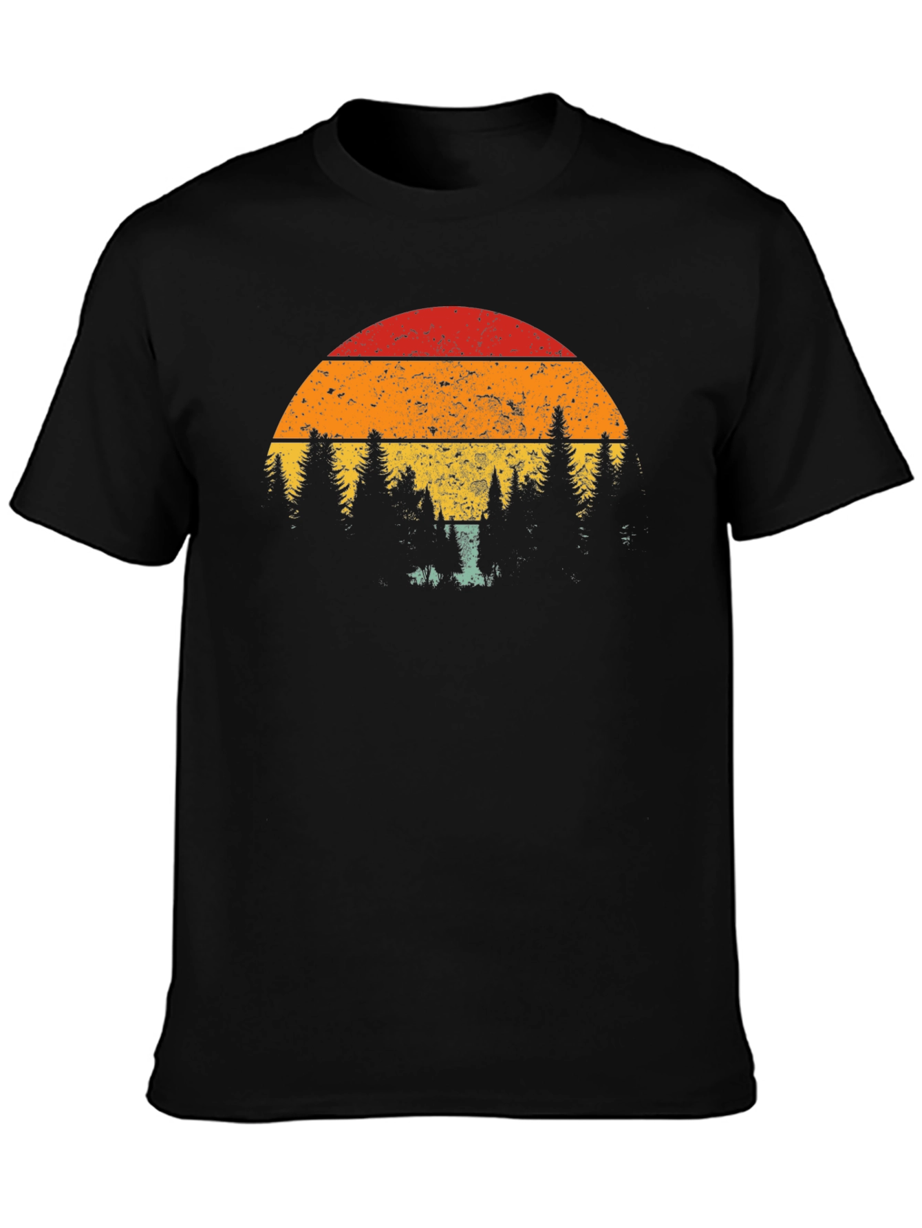 Retro Sunset Tree Graphic T-Shirt