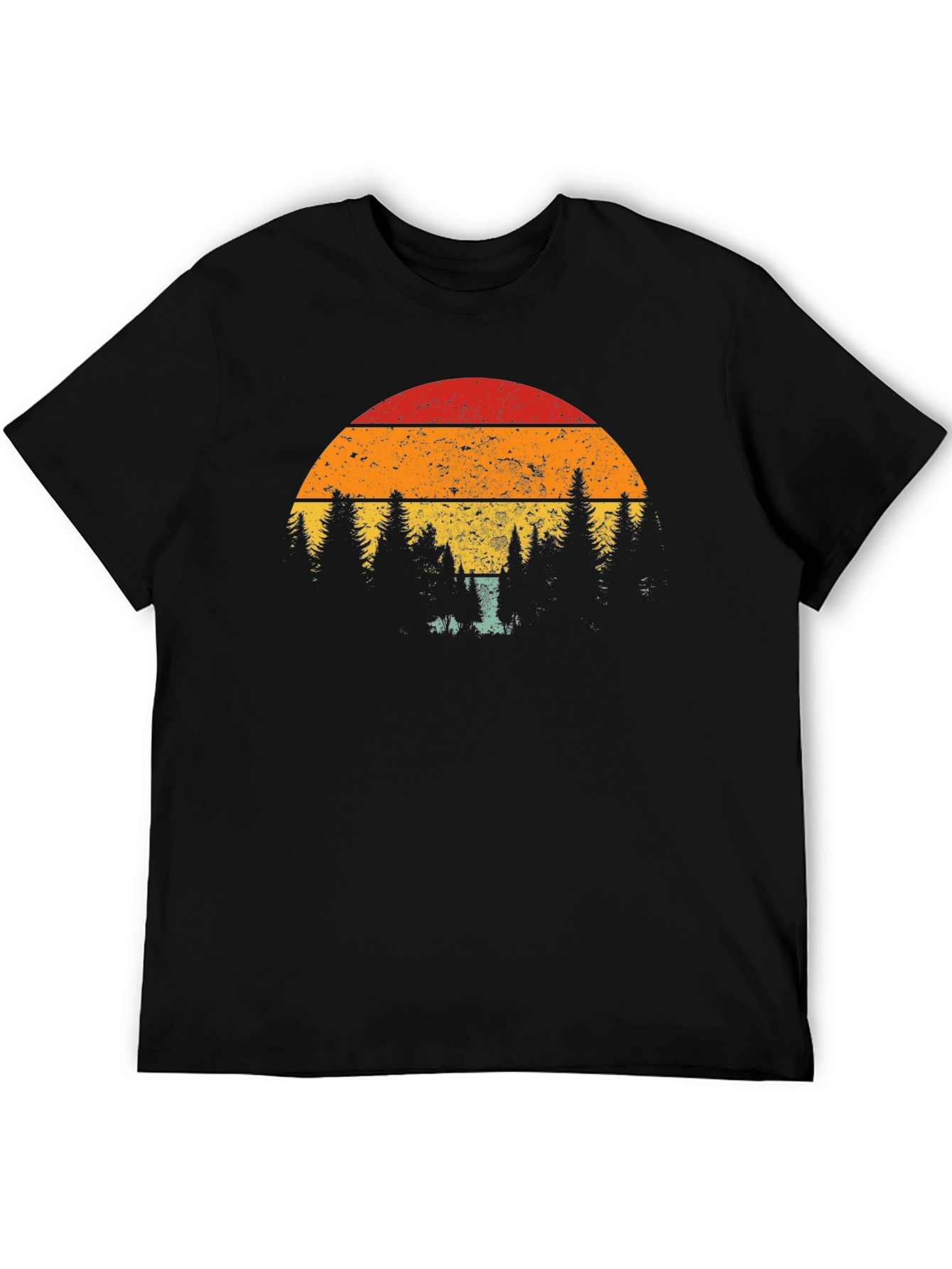 Retro Sunset Tree Graphic T-Shirt