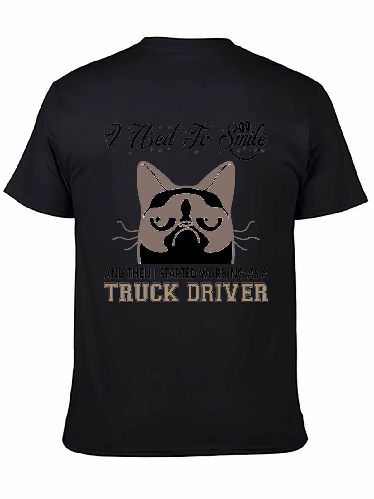 Grumpy Cat Truck Driver Graphic T-Shirt