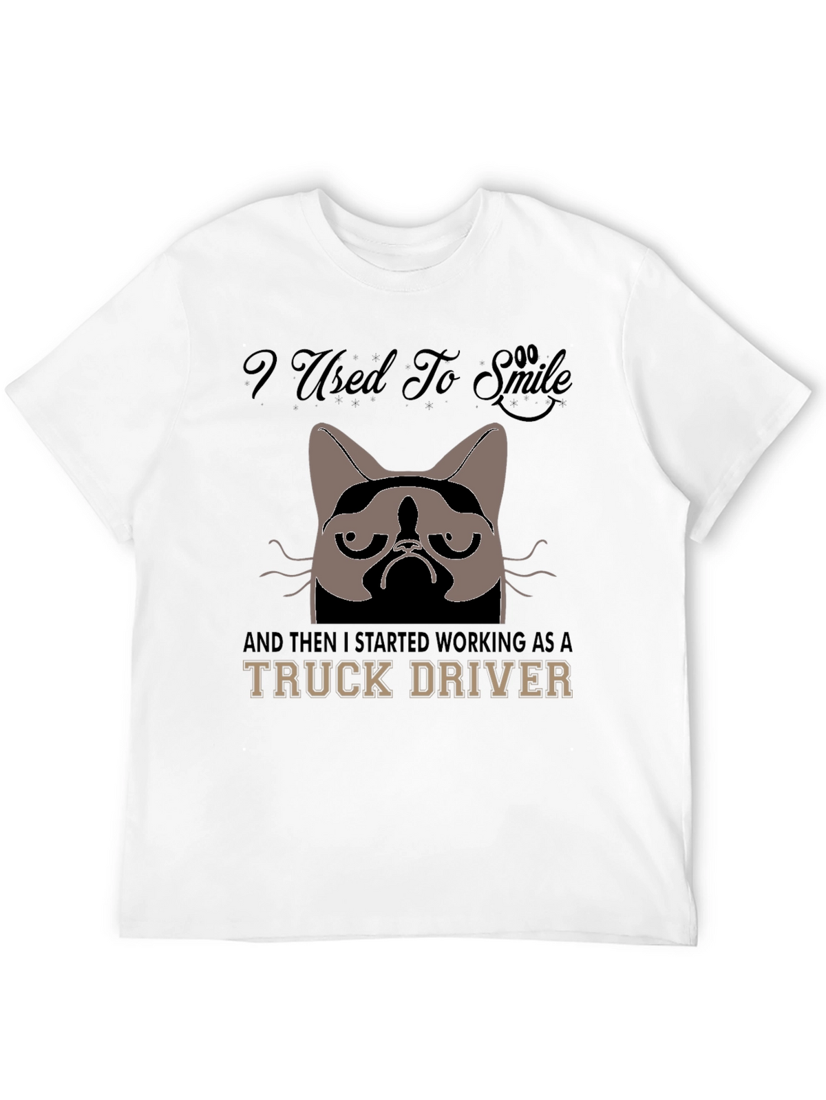 Grumpy Cat Truck Driver Graphic T-Shirt