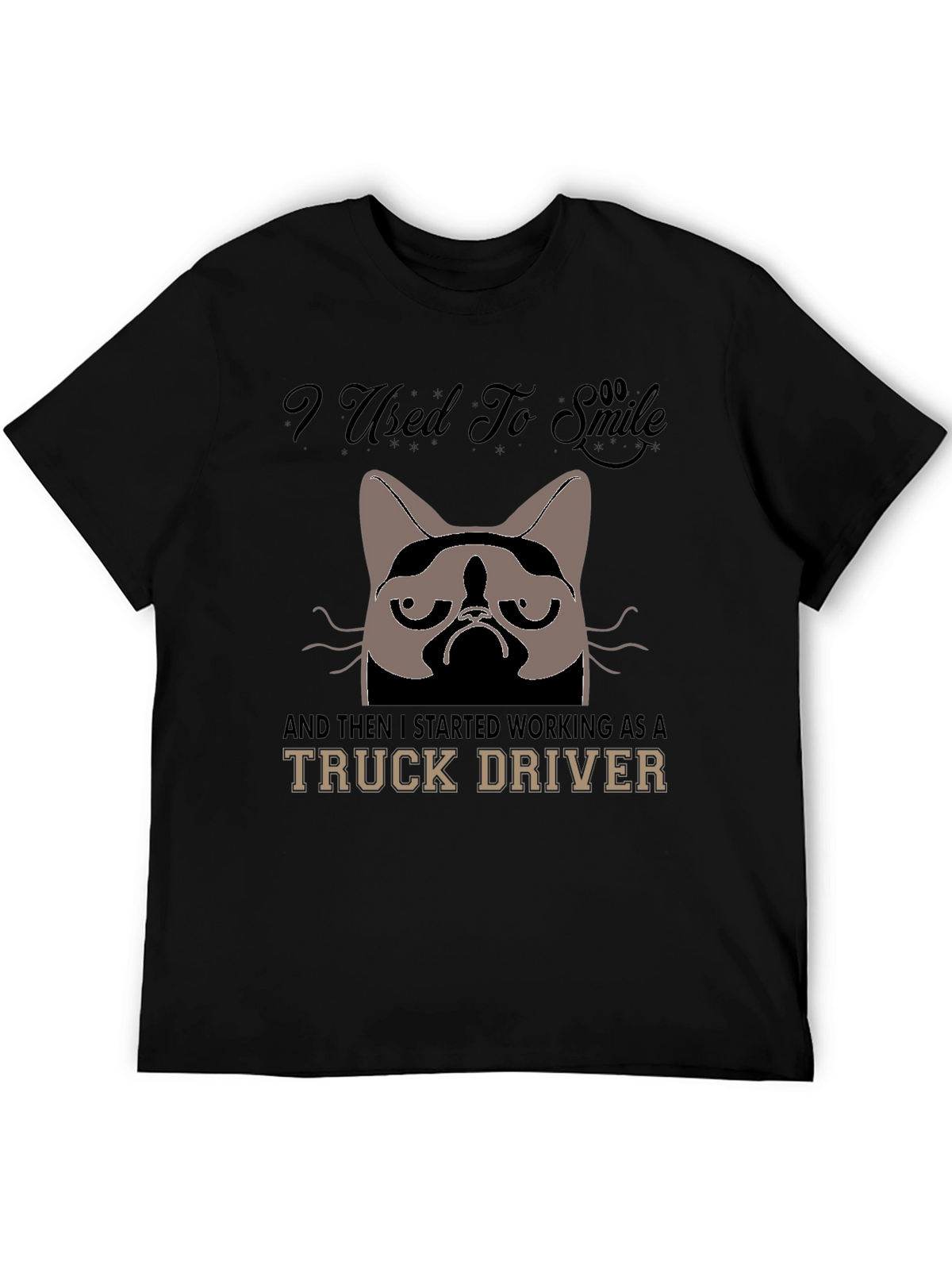 Grumpy Cat Truck Driver Graphic T-Shirt