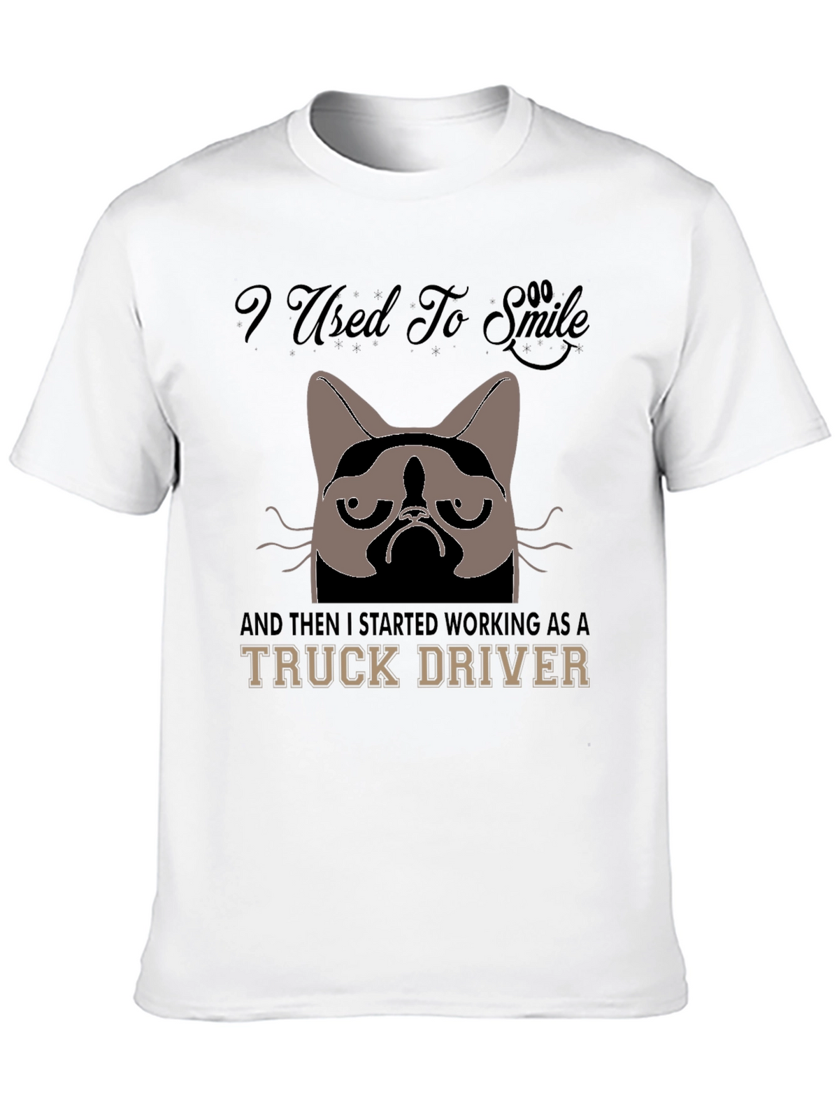 Grumpy Cat Truck Driver Graphic T-Shirt