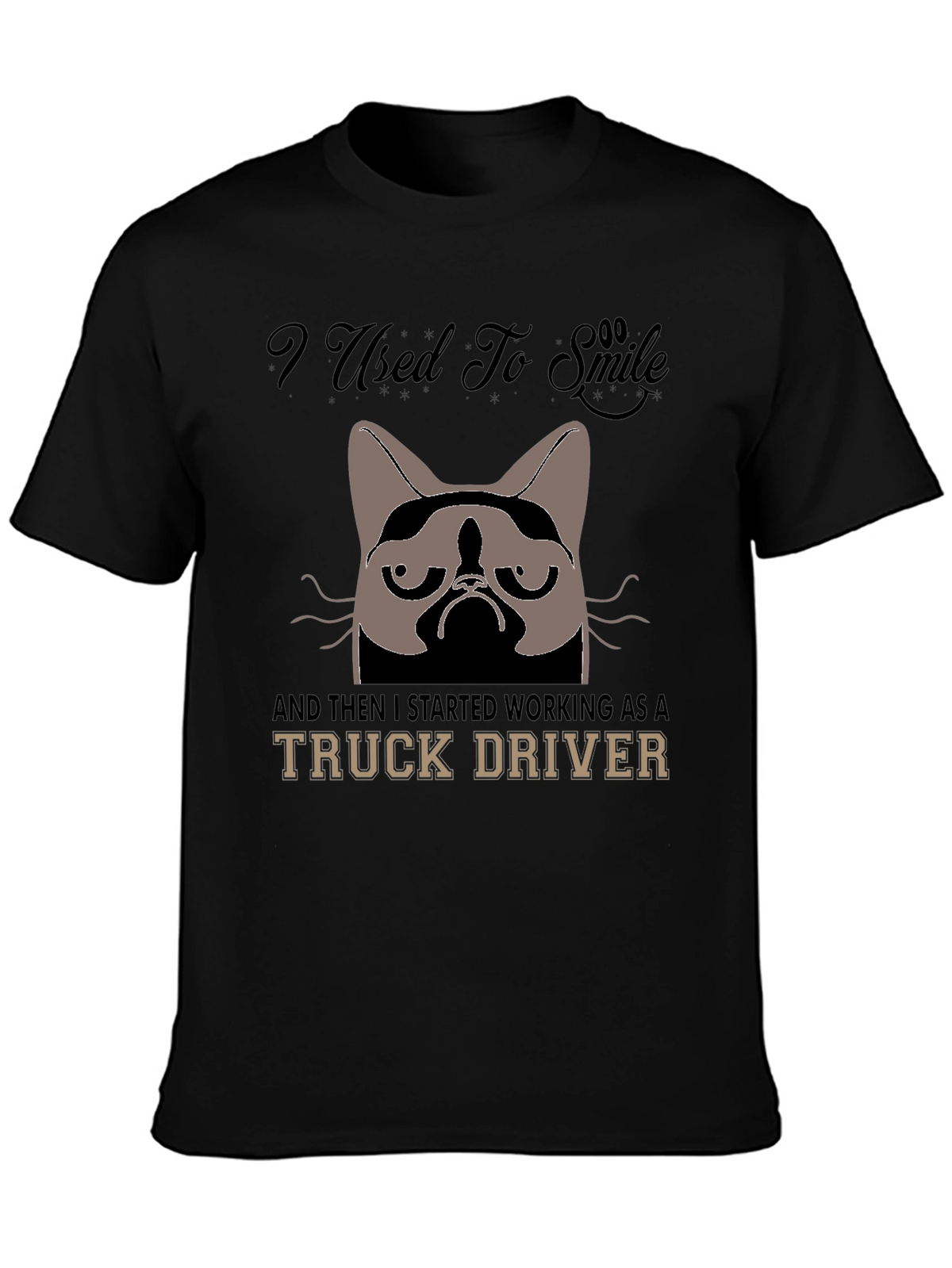 Grumpy Cat Truck Driver Graphic T-Shirt