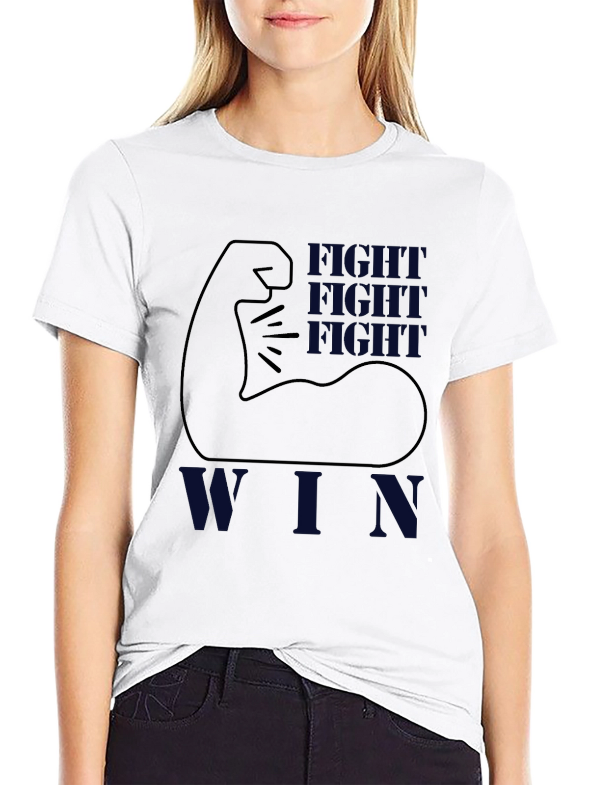 Fight Win Graphic Tee - Black