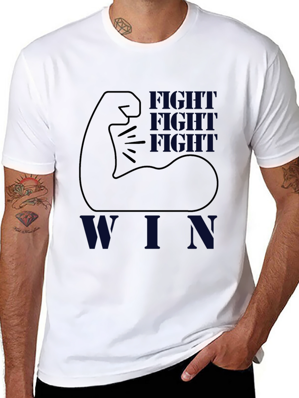 Fight Win Graphic Tee - Black