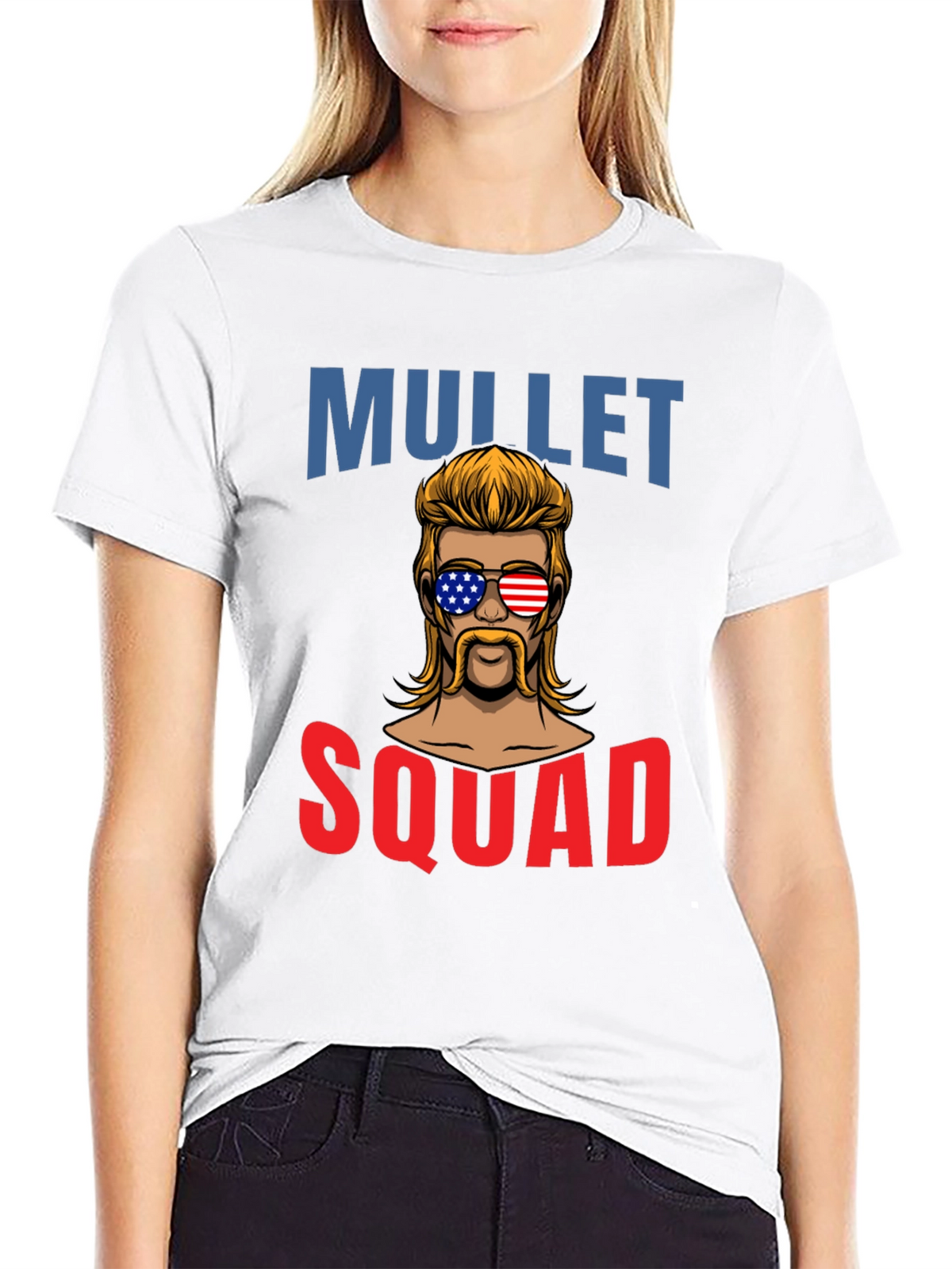 Mullet Squad T-Shirt - Patriotic Retro Design