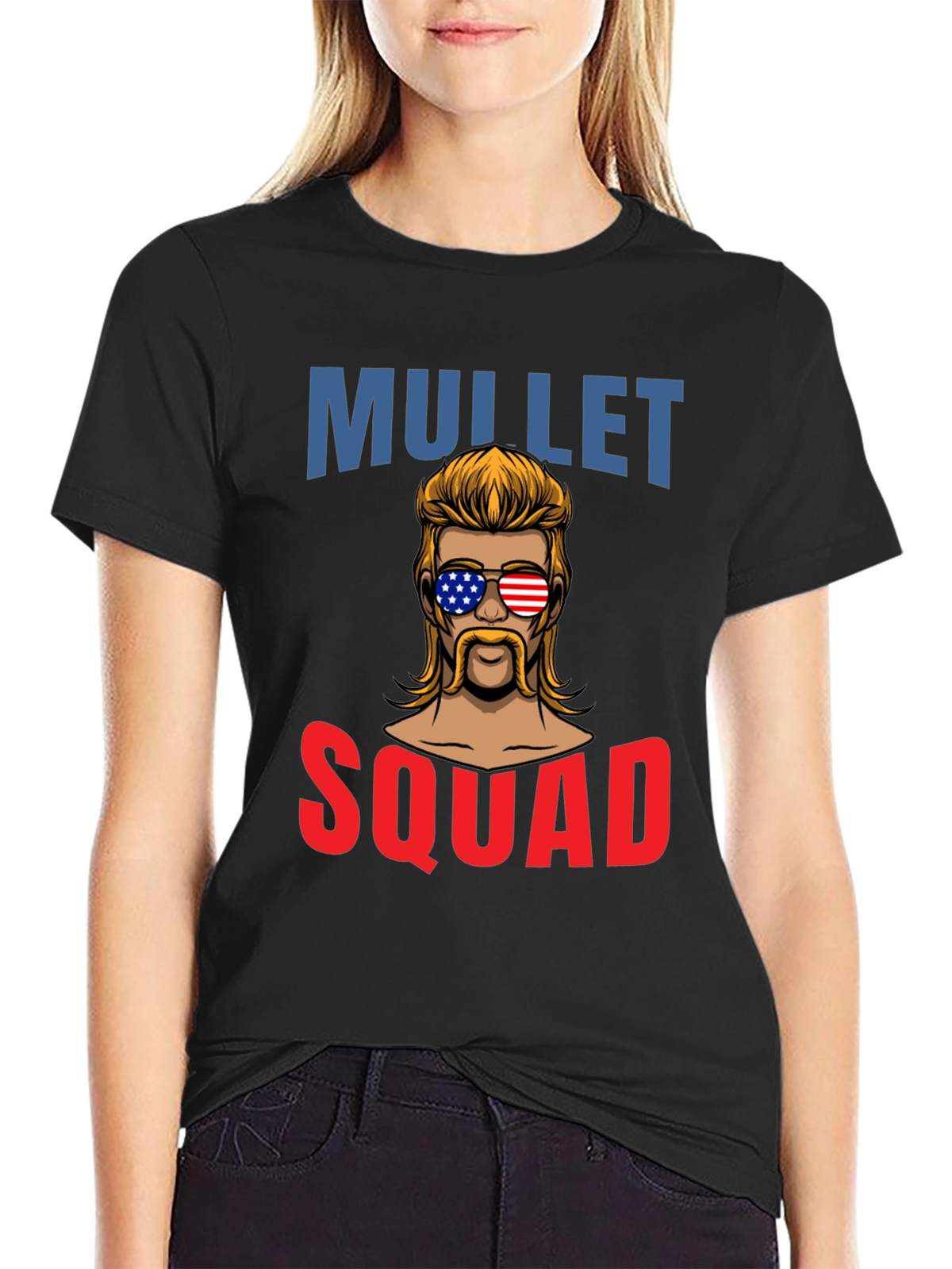 Mullet Squad T-Shirt - Patriotic Retro Design