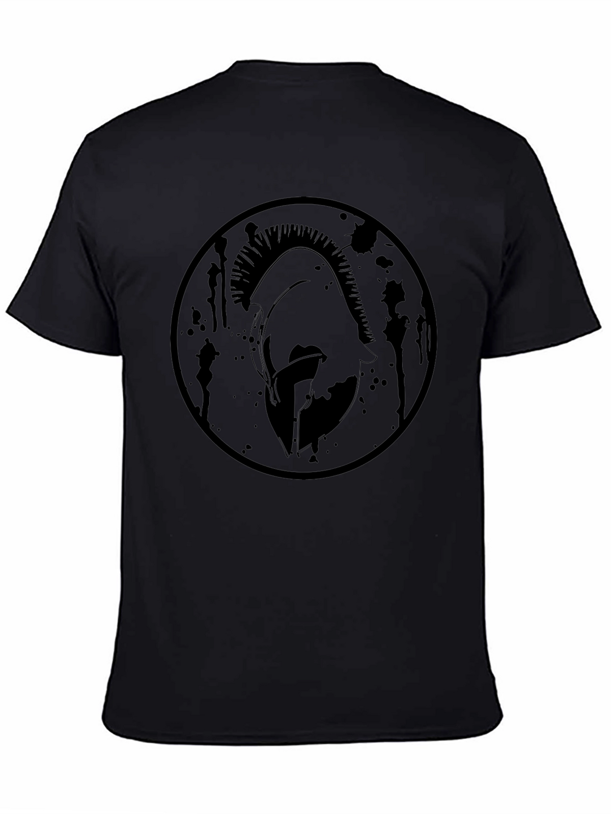 Spartan Warrior Helmet Graphic Tee - Black