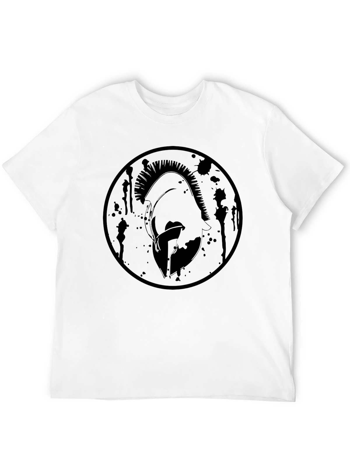 Spartan Warrior Helmet Graphic Tee - Black