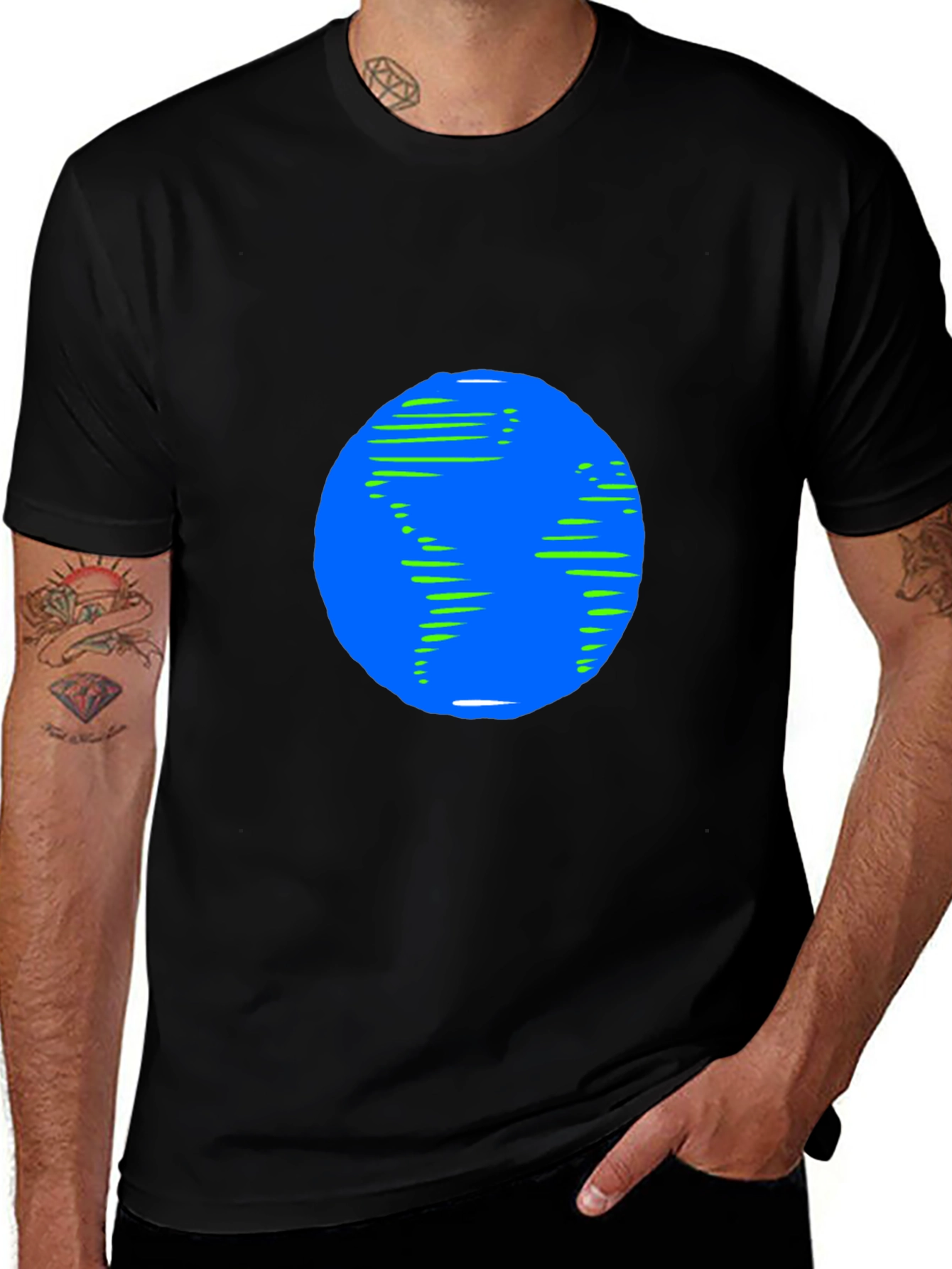 Earth Graphic Black T-Shirt