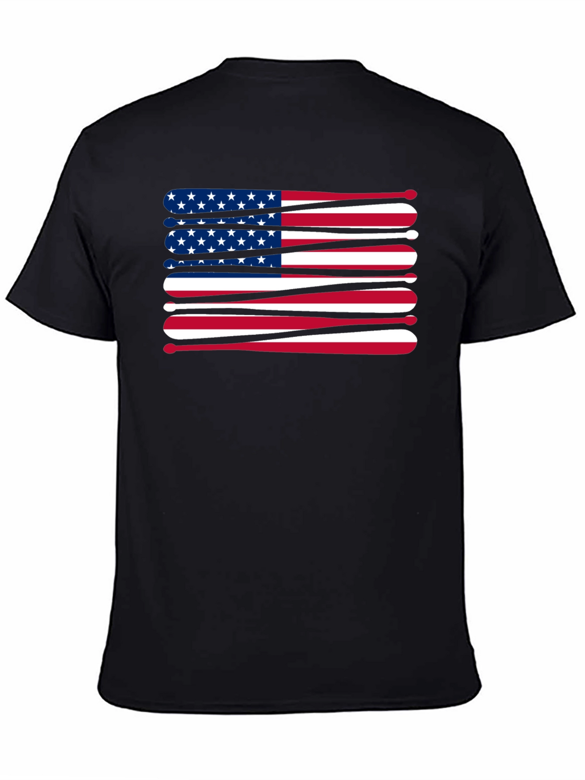 Patriotic Baseball Bats USA Flag Graphic T-Shirt