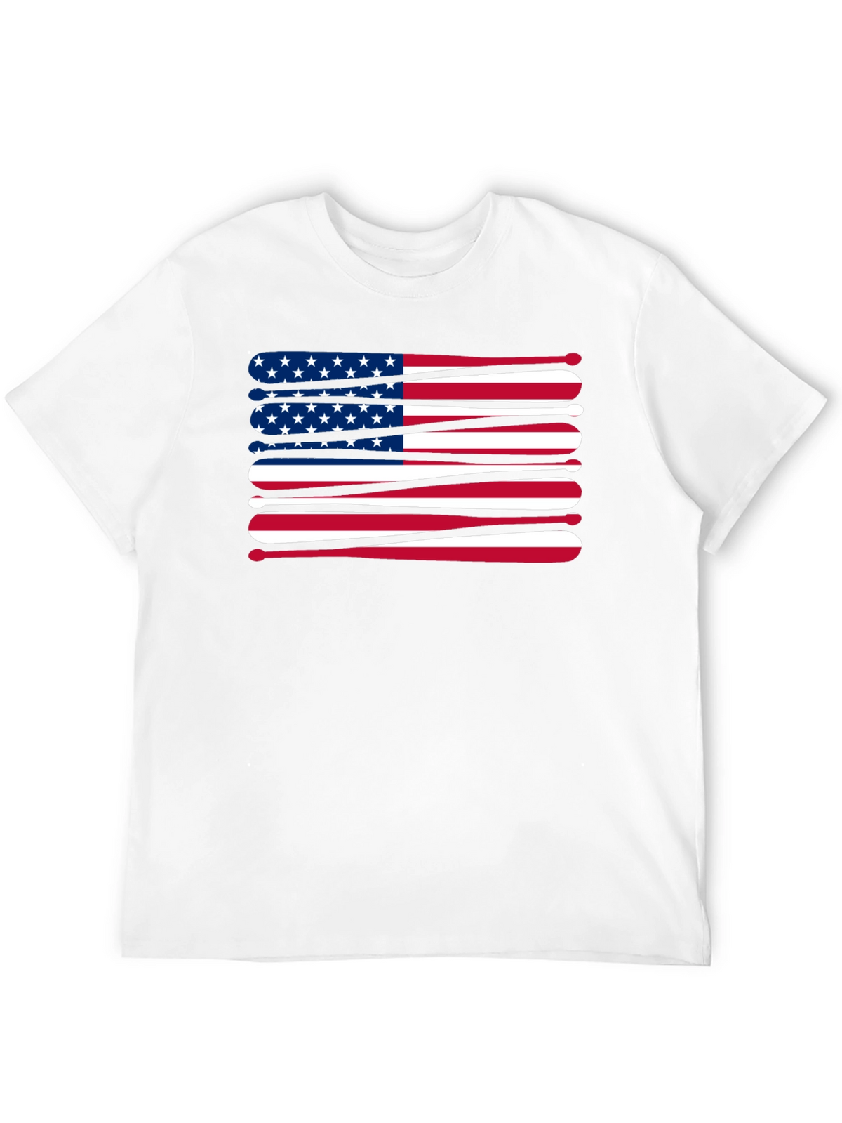 Patriotic Baseball Bats USA Flag Graphic T-Shirt