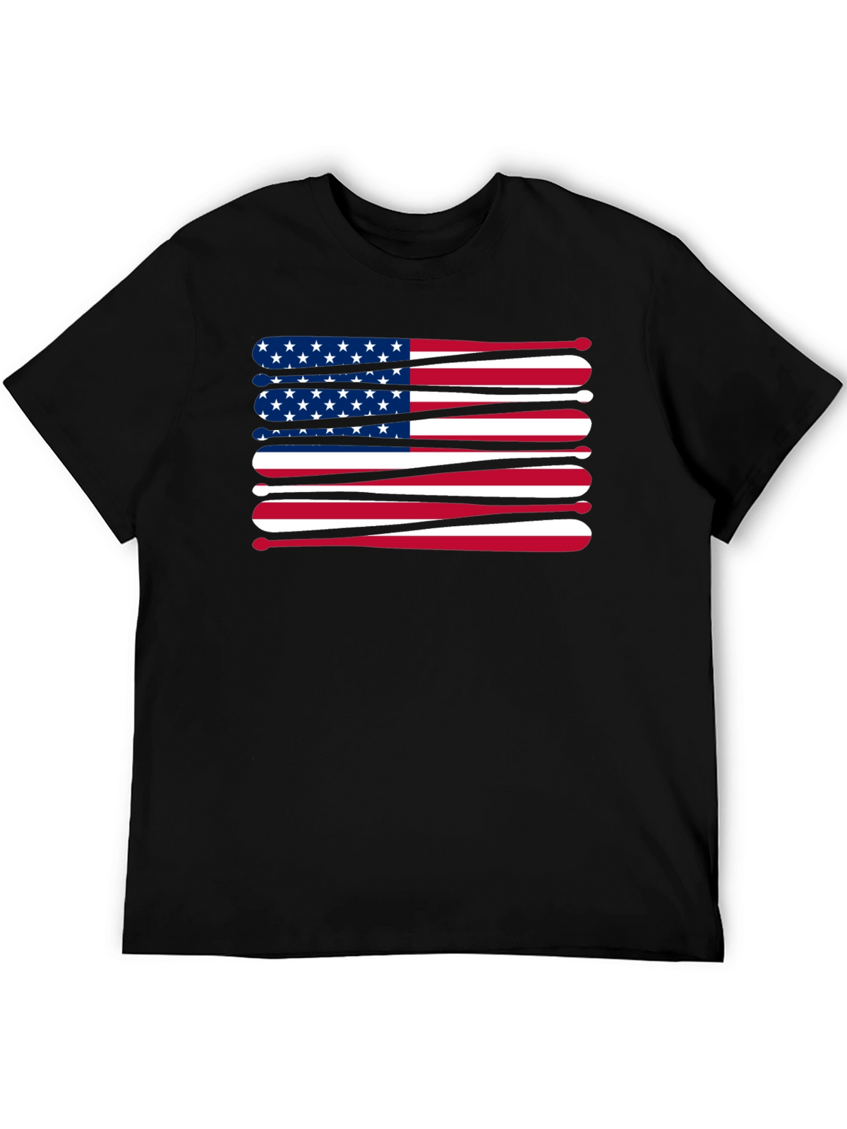 Patriotic Baseball Bats USA Flag Graphic T-Shirt