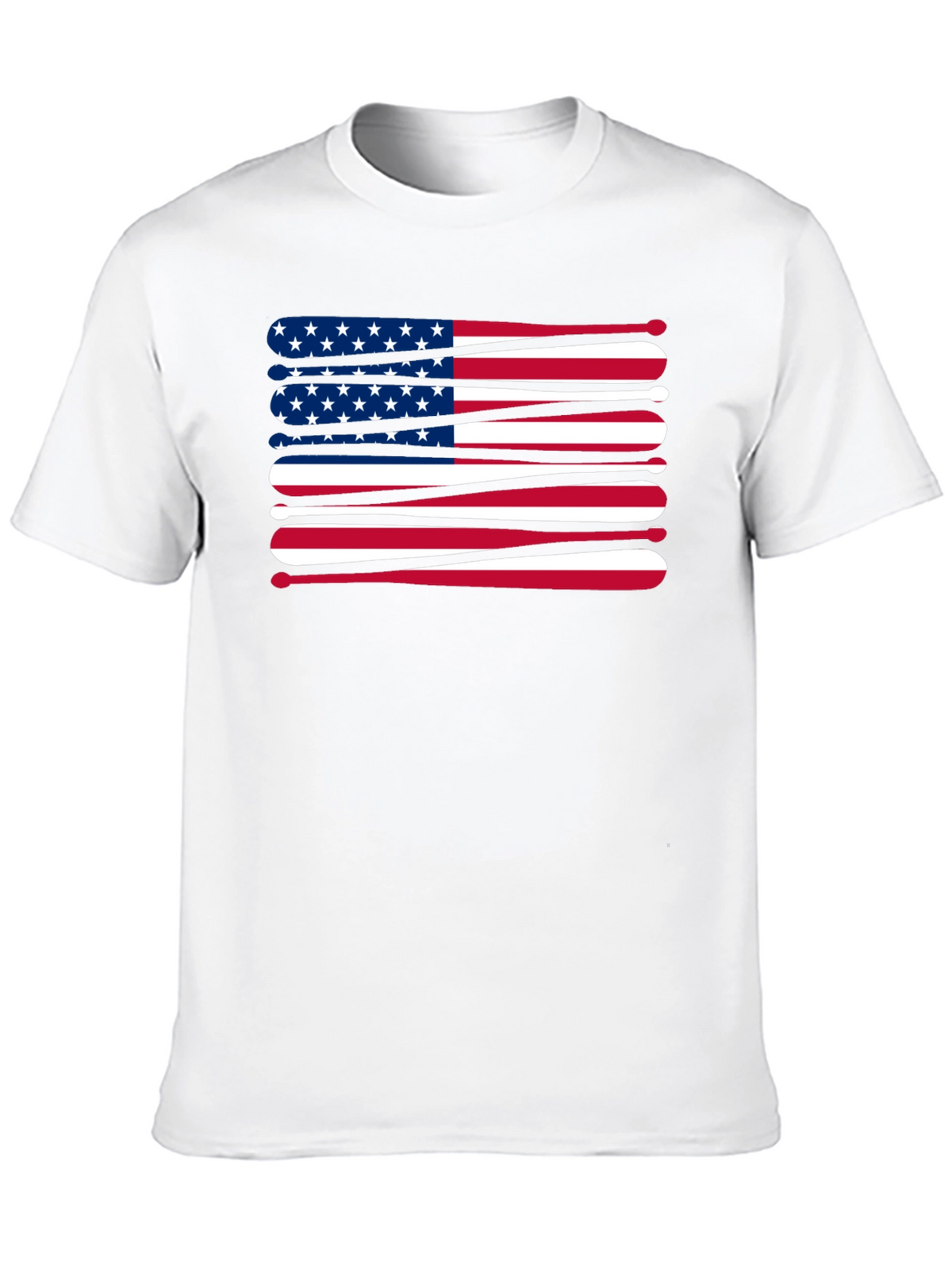 Patriotic Baseball Bats USA Flag Graphic T-Shirt