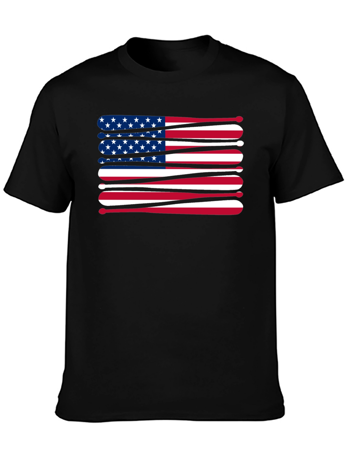Patriotic Baseball Bats USA Flag Graphic T-Shirt