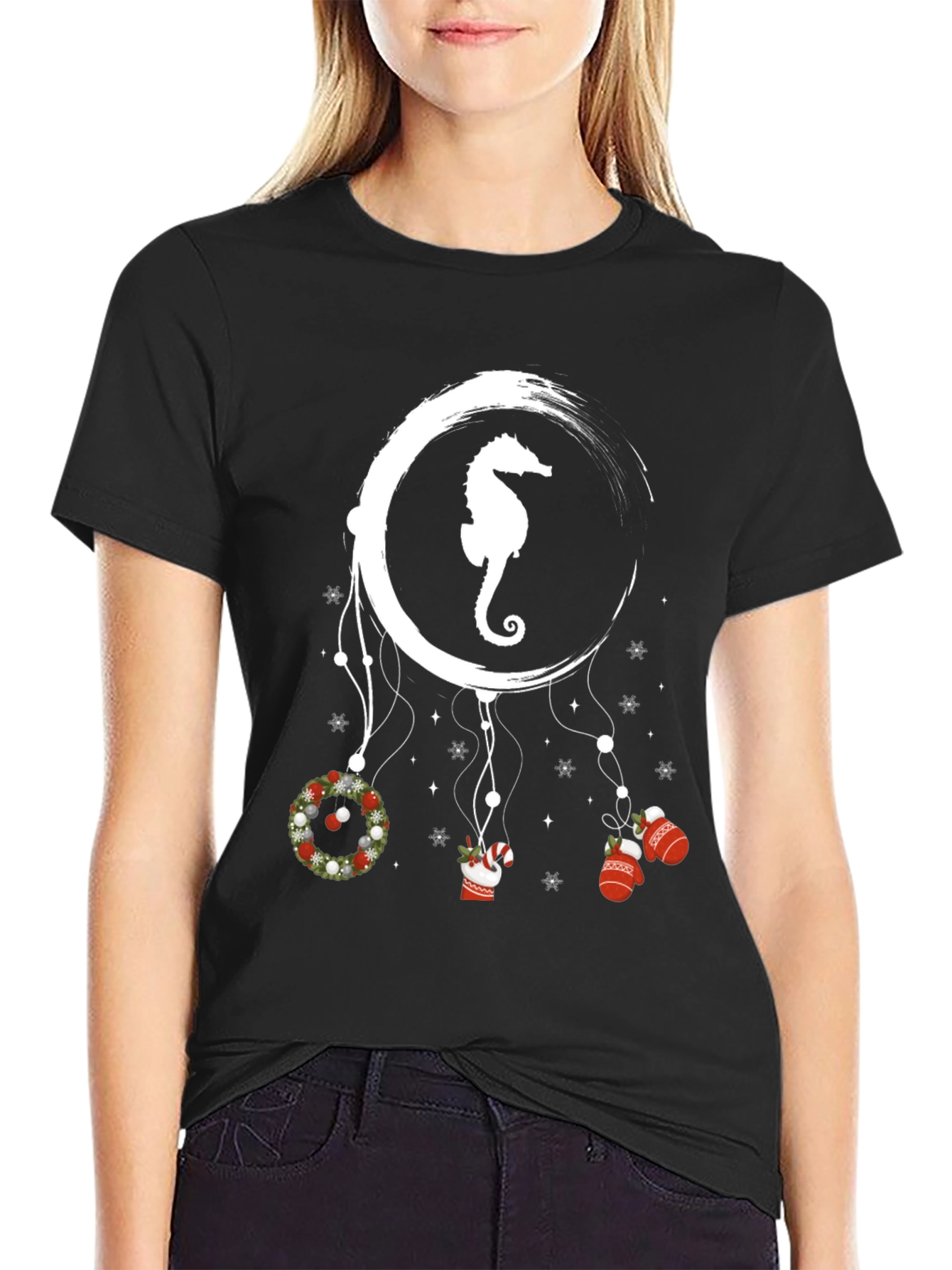 Seahorse Christmas Dreamcatcher T-Shirt