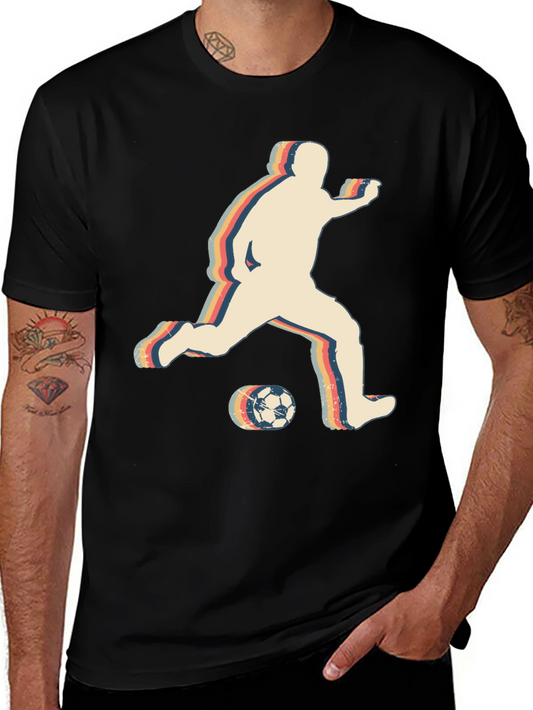 Retro Soccer Player Graphic Tee - Vintage Style