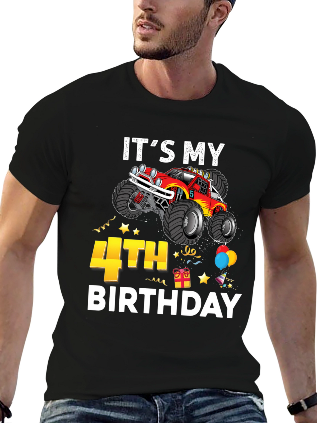 Its My 4th Birthday Monster Truck T-Shirt